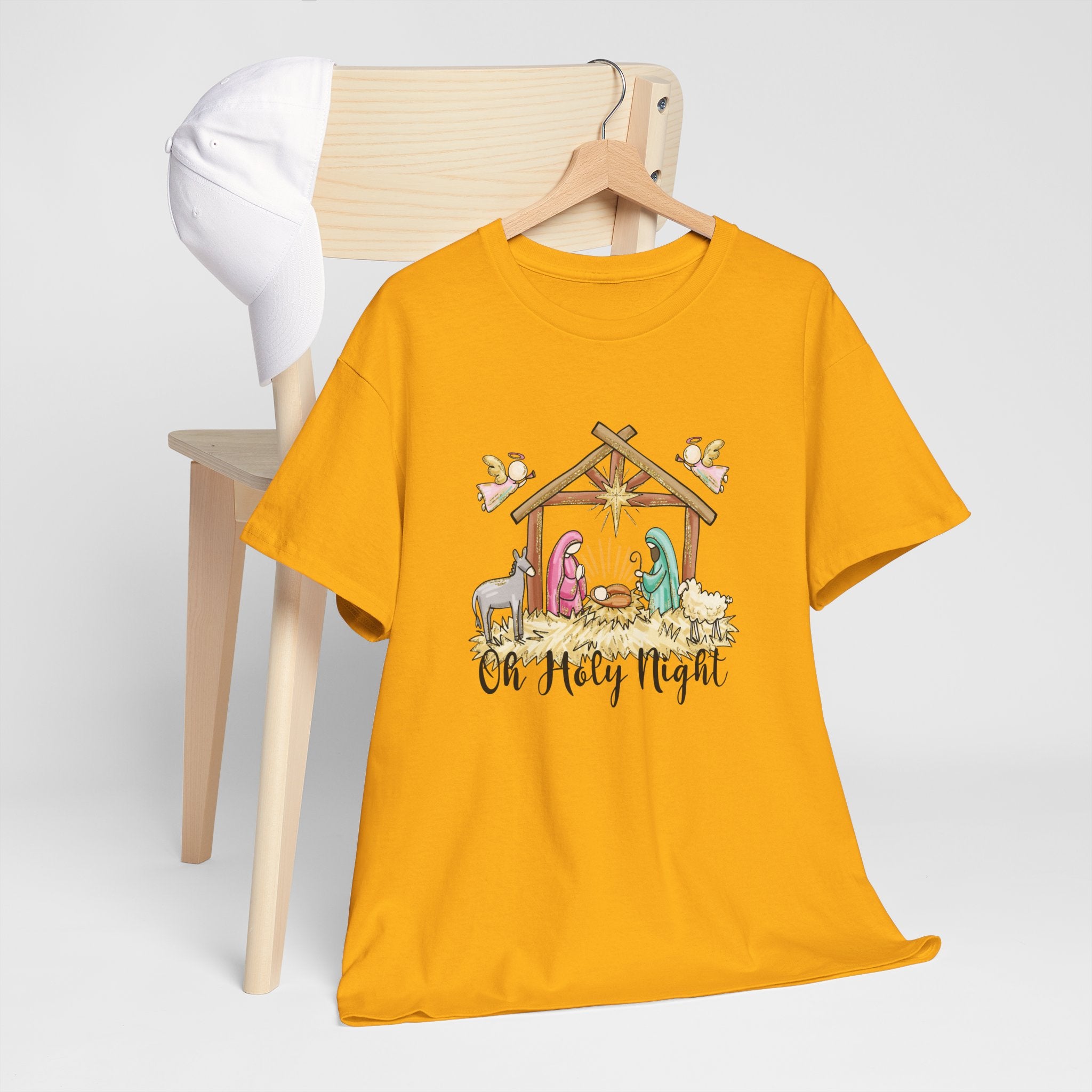 Oh Holy Night Nativity T-Shirt,  Christian Christmas Shirt, Religious Holiday Tee, Gifts for Her