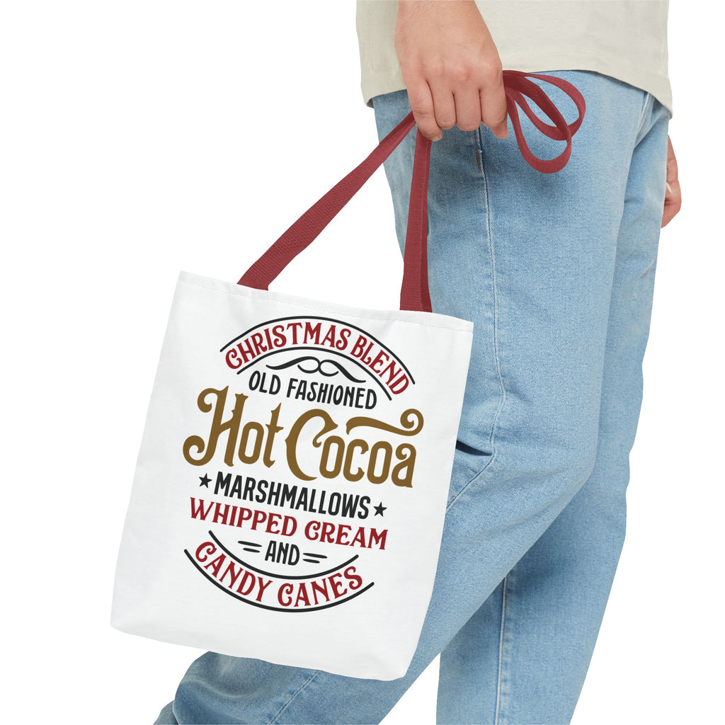 Hot Cocoa Christmas Tote Bag — 'Old Fashioned Hot Cocoa' Holiday Gift Tote