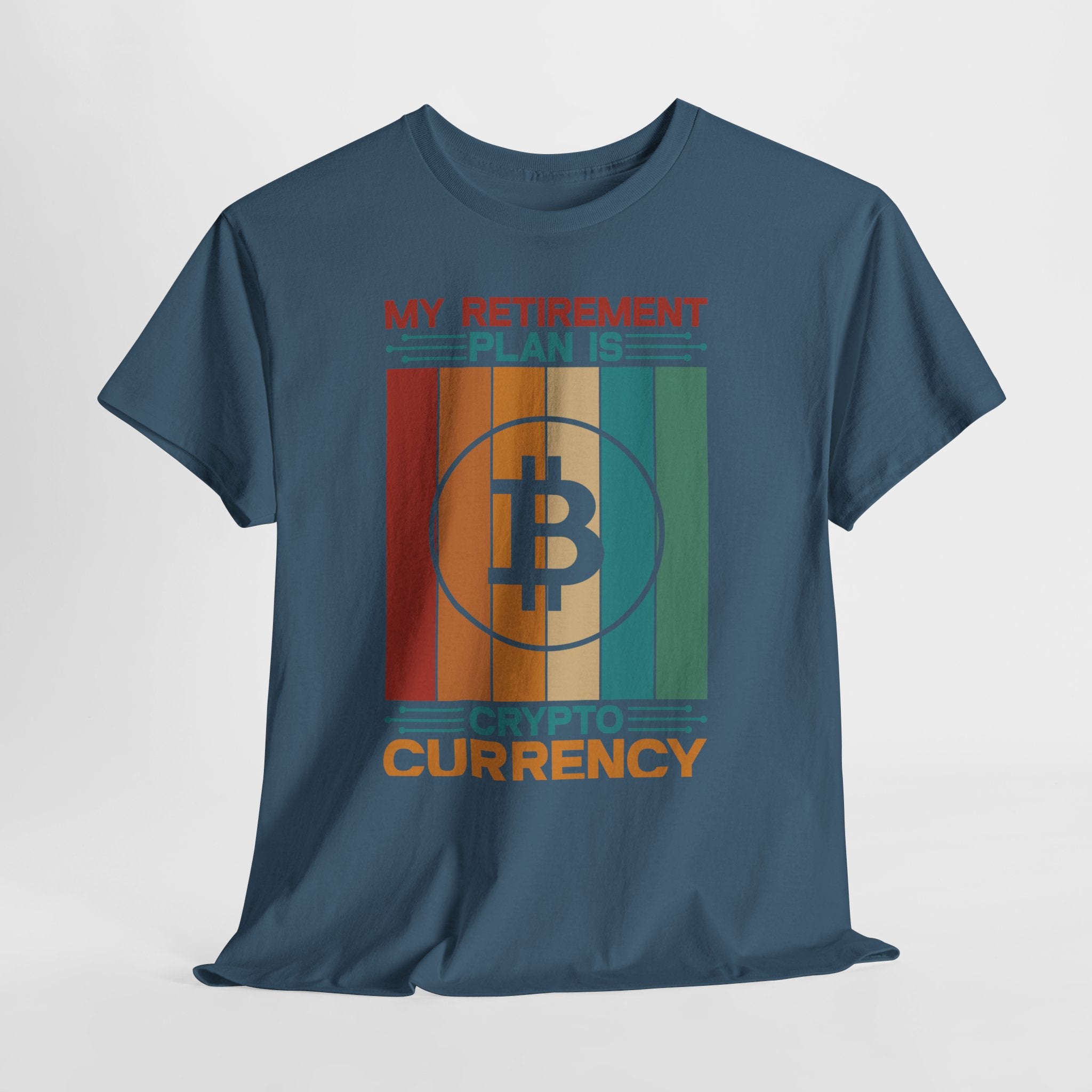 My Retirement Plan Is Cryptocurrency T-Shirt | Bitcoin Retro Stripe Tee
