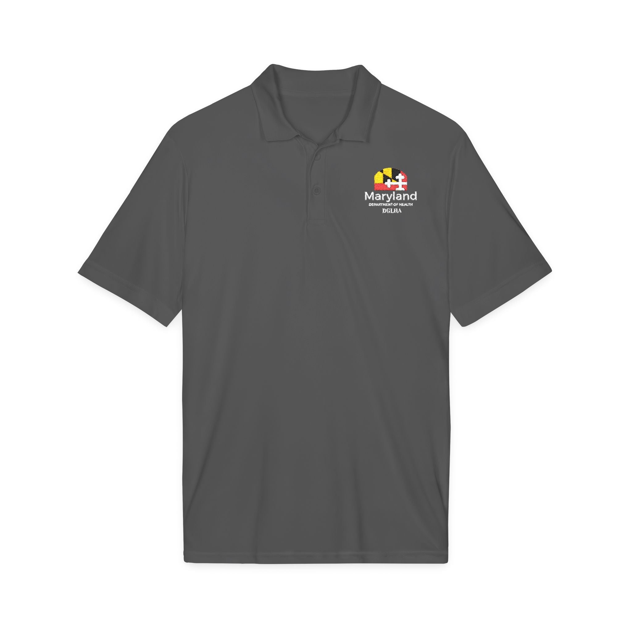 Maryland Flag Logo Polo Shirt — 'Maryland' Text Embroidered Chest