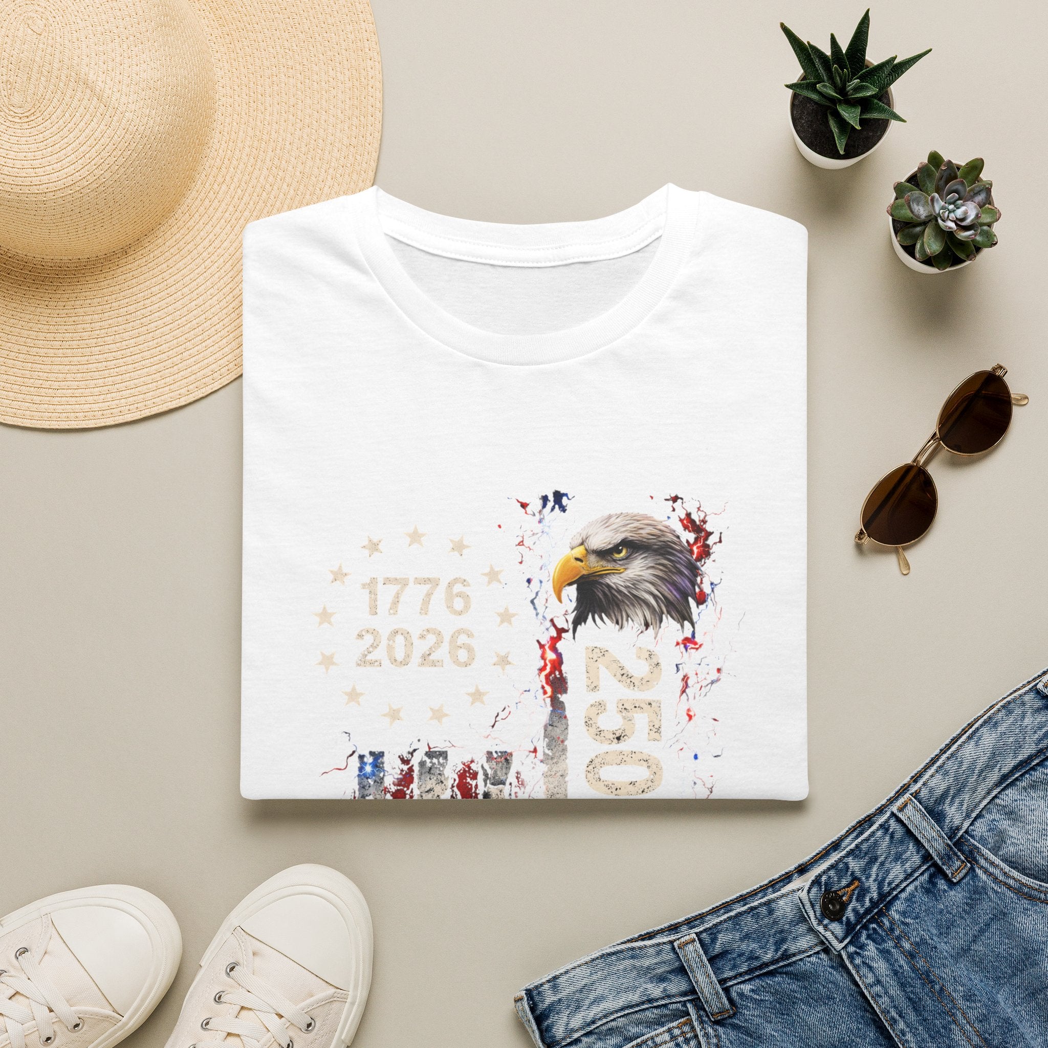 250 Years Patriotic T-Shirt — 1776–2026 Eagle Anniversary Tee