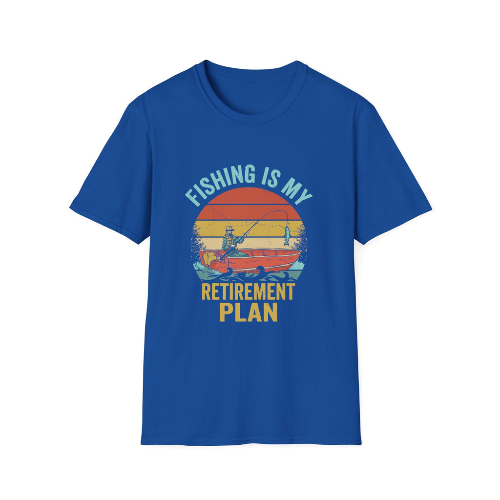 Fishing Is My Retirement Plan T-Shirt — Vintage Boat Fishing Tee for Retirees & Anglers