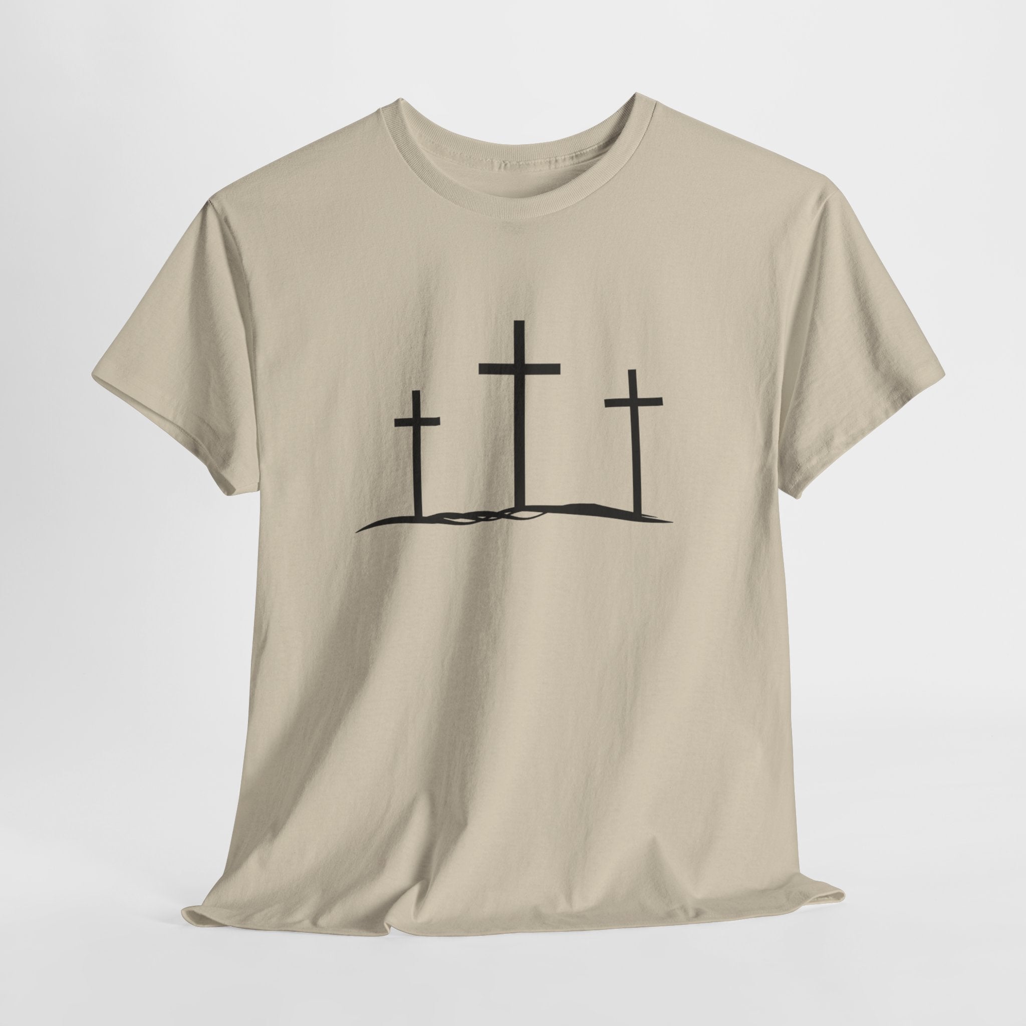 Christian Crosses T‑Shirt — Three Crosses Faith Tee (Easter/Religious)