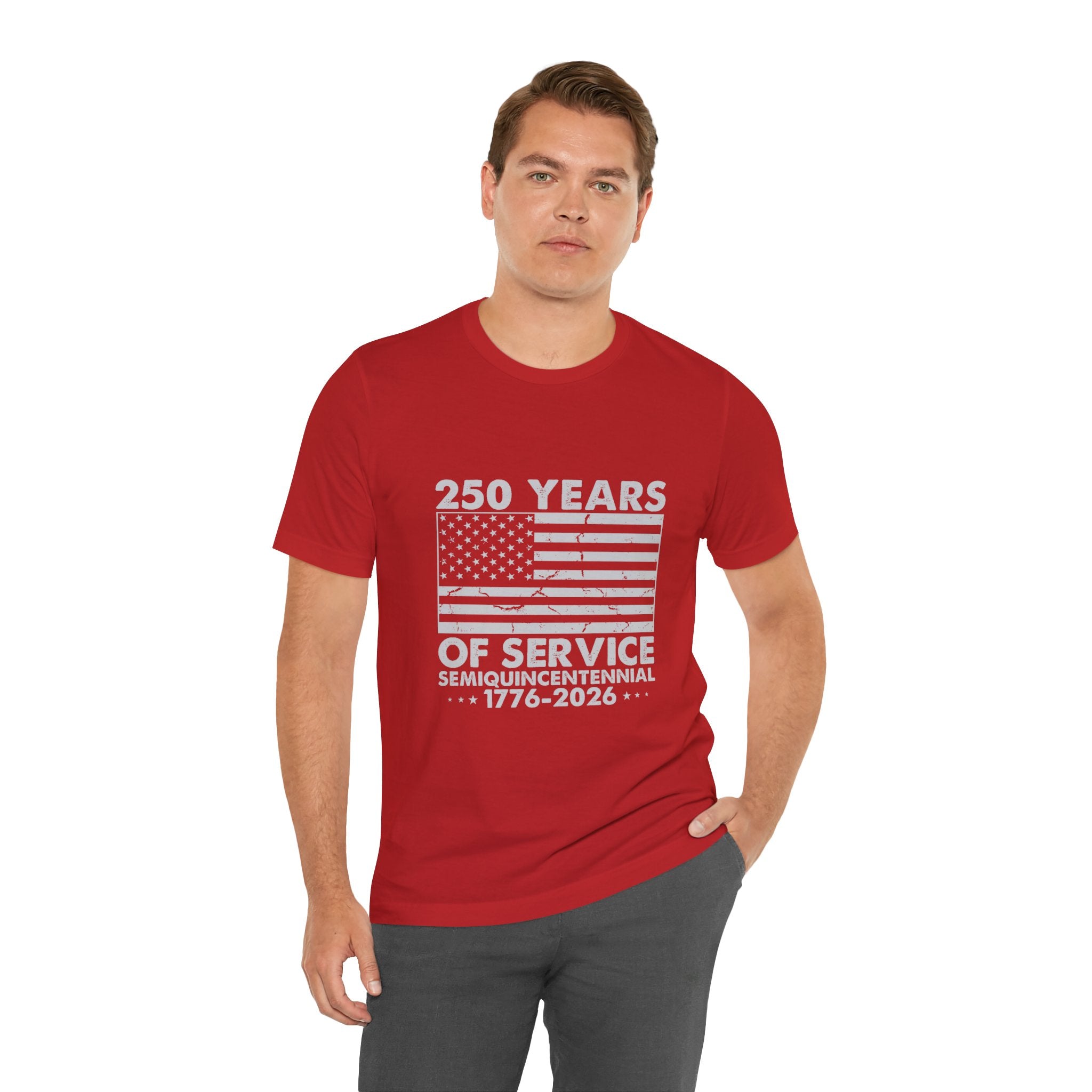 250 Years of Service T-Shirt — 1776–2026 Semiquincentennial American Flag Tee