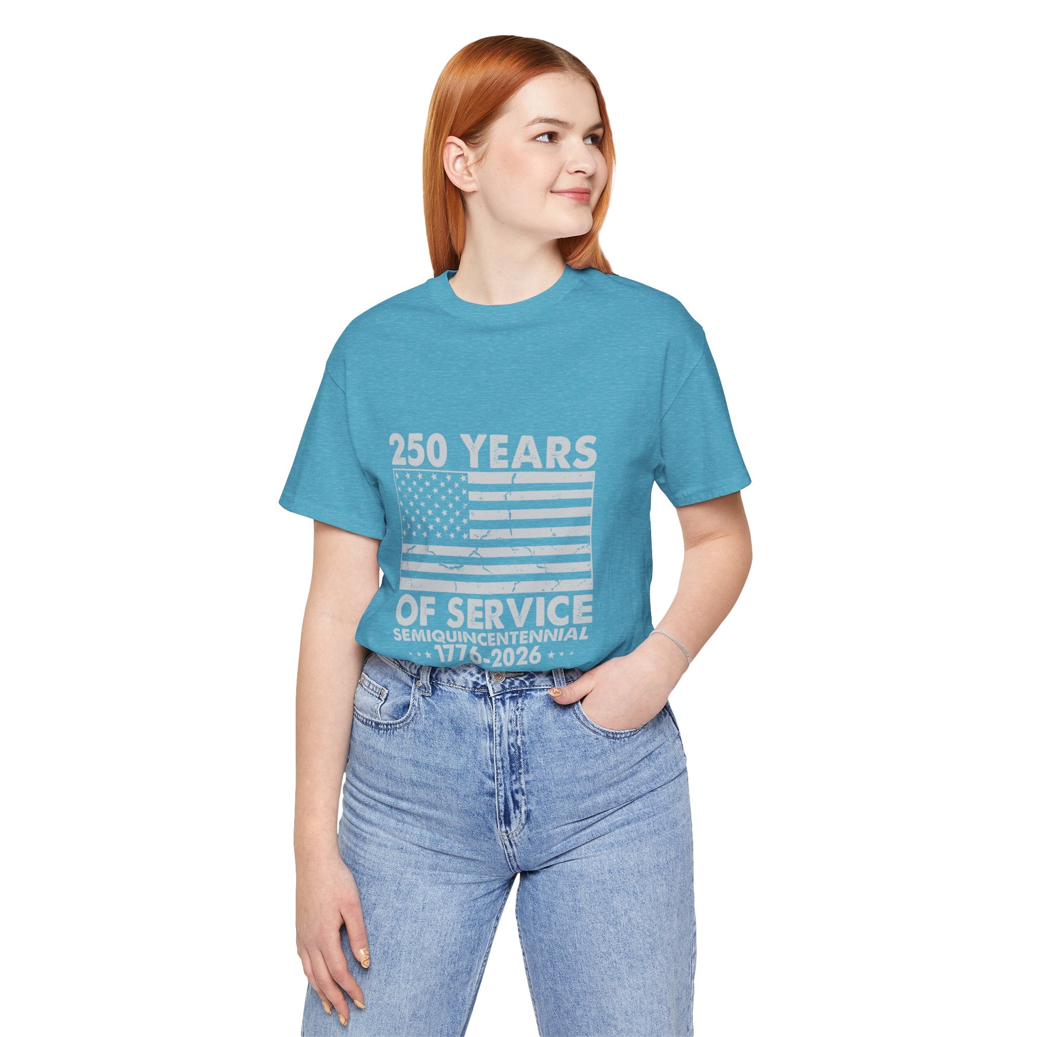250 Years of Service T-Shirt — 1776–2026 Semiquincentennial American Flag Tee