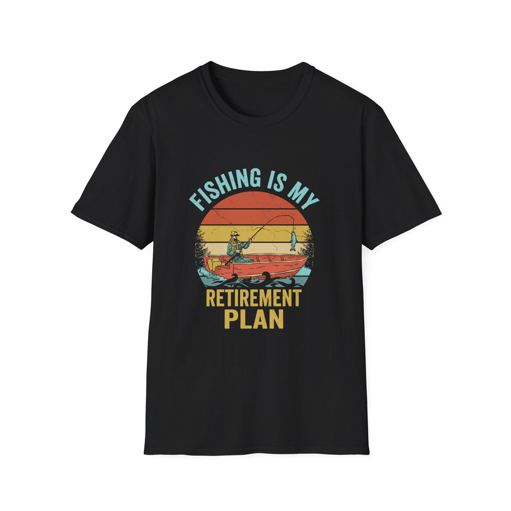 Fishing Is My Retirement Plan T-Shirt — Vintage Boat Fishing Tee for Retirees & Anglers