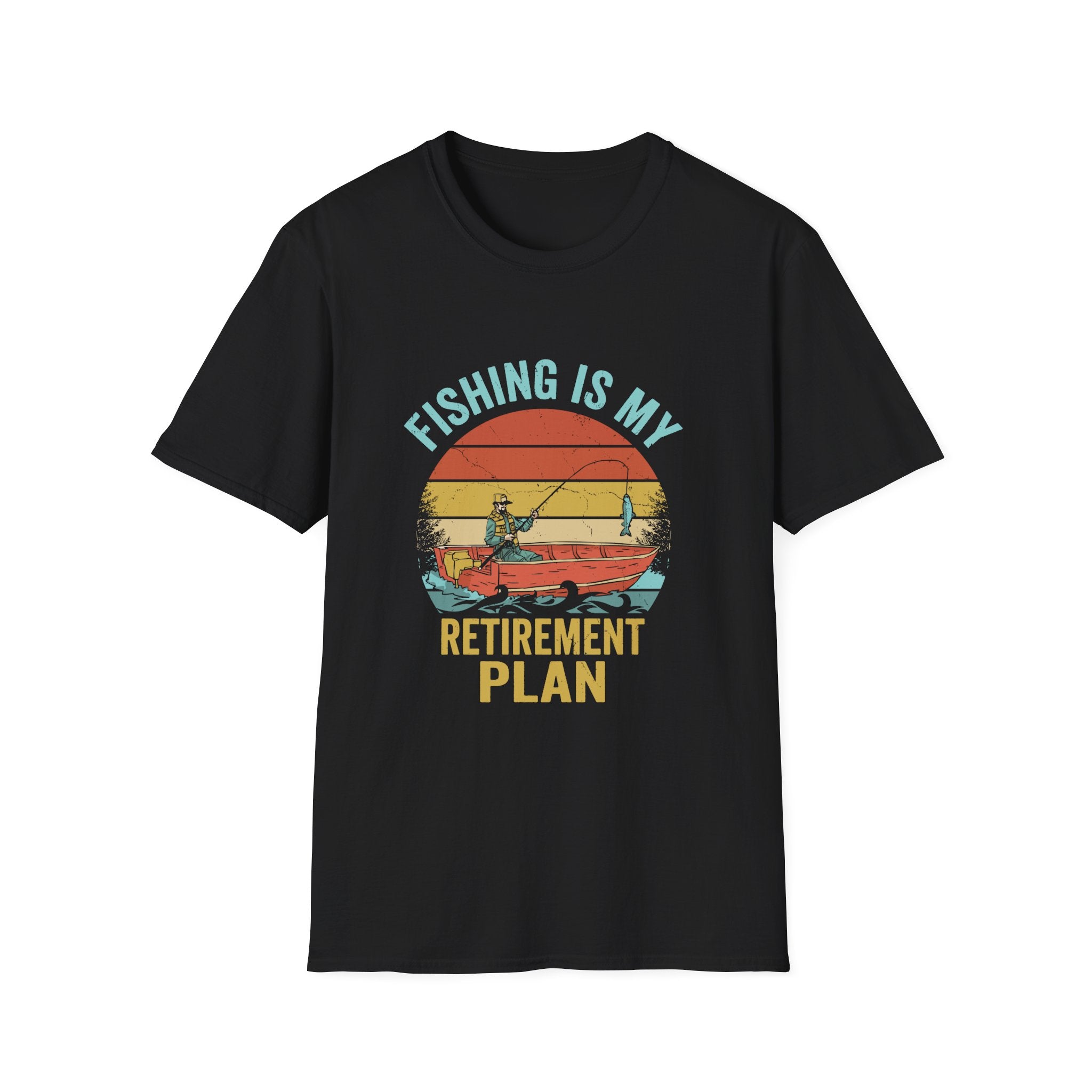 Fishing Is My Retirement Plan T-Shirt — Vintage Boat Fishing Tee for Retirees & Anglers
