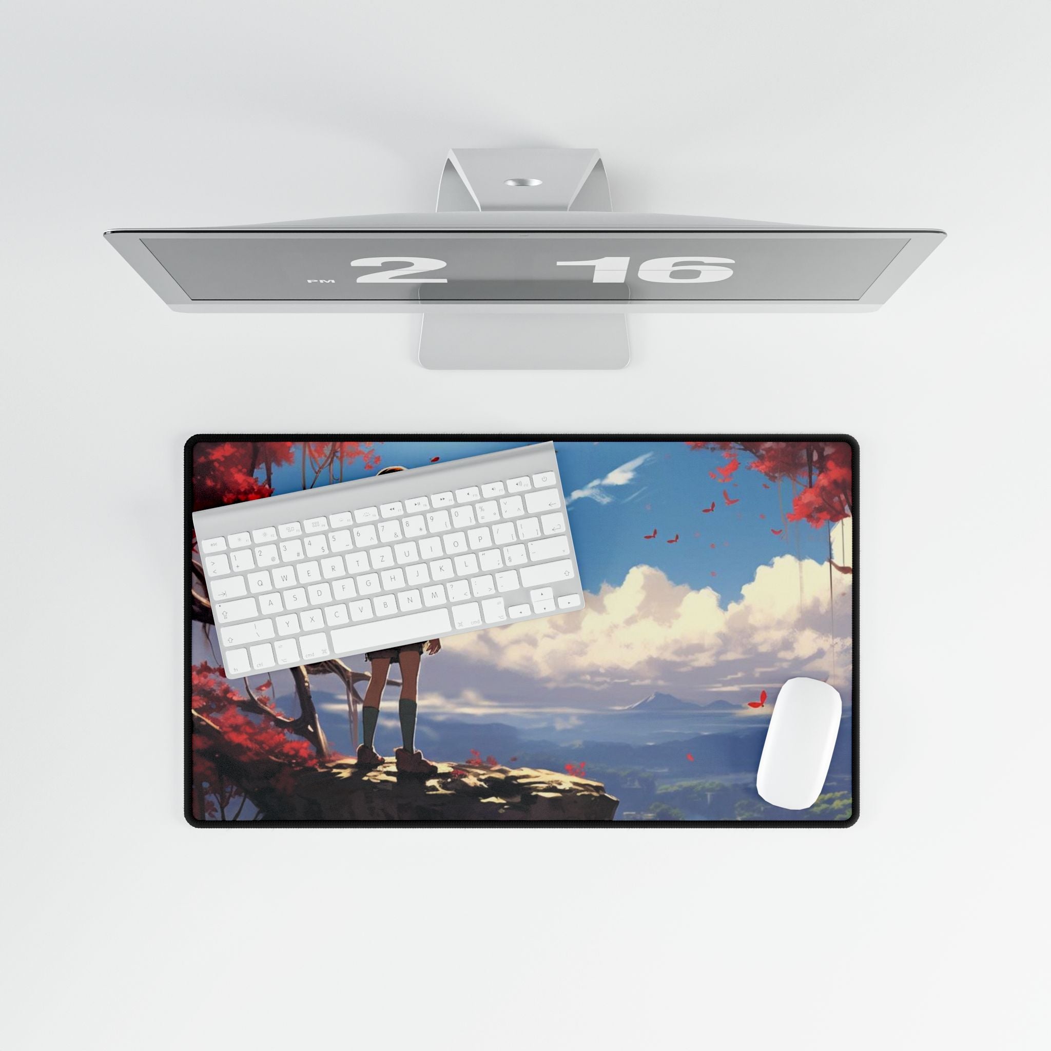 Anime Landscape Large Mouse Pad,   Scenic Gaming Keyboard Mouse Pad, Computer Keyboard Mat