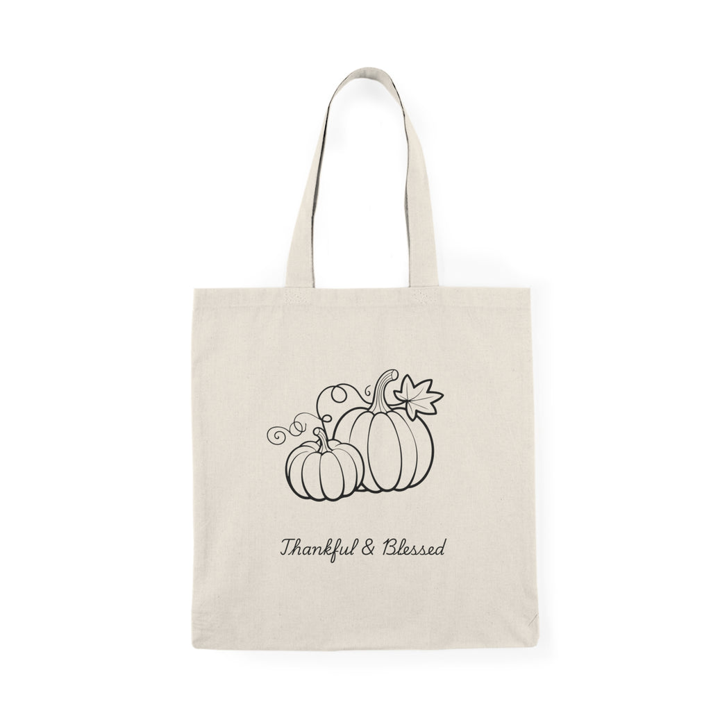 Thankful & Blessed Pumpkin Tote Bag