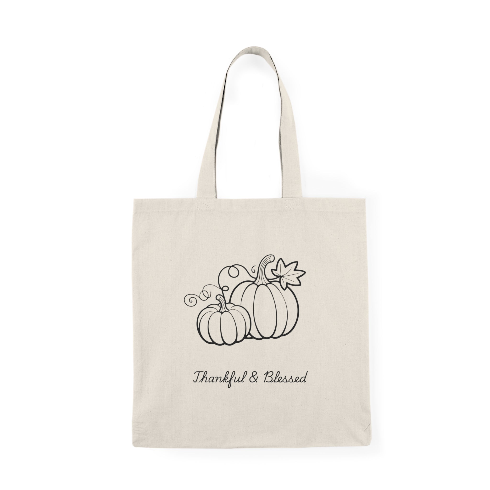 Thankful & Blessed Pumpkin Tote Bag