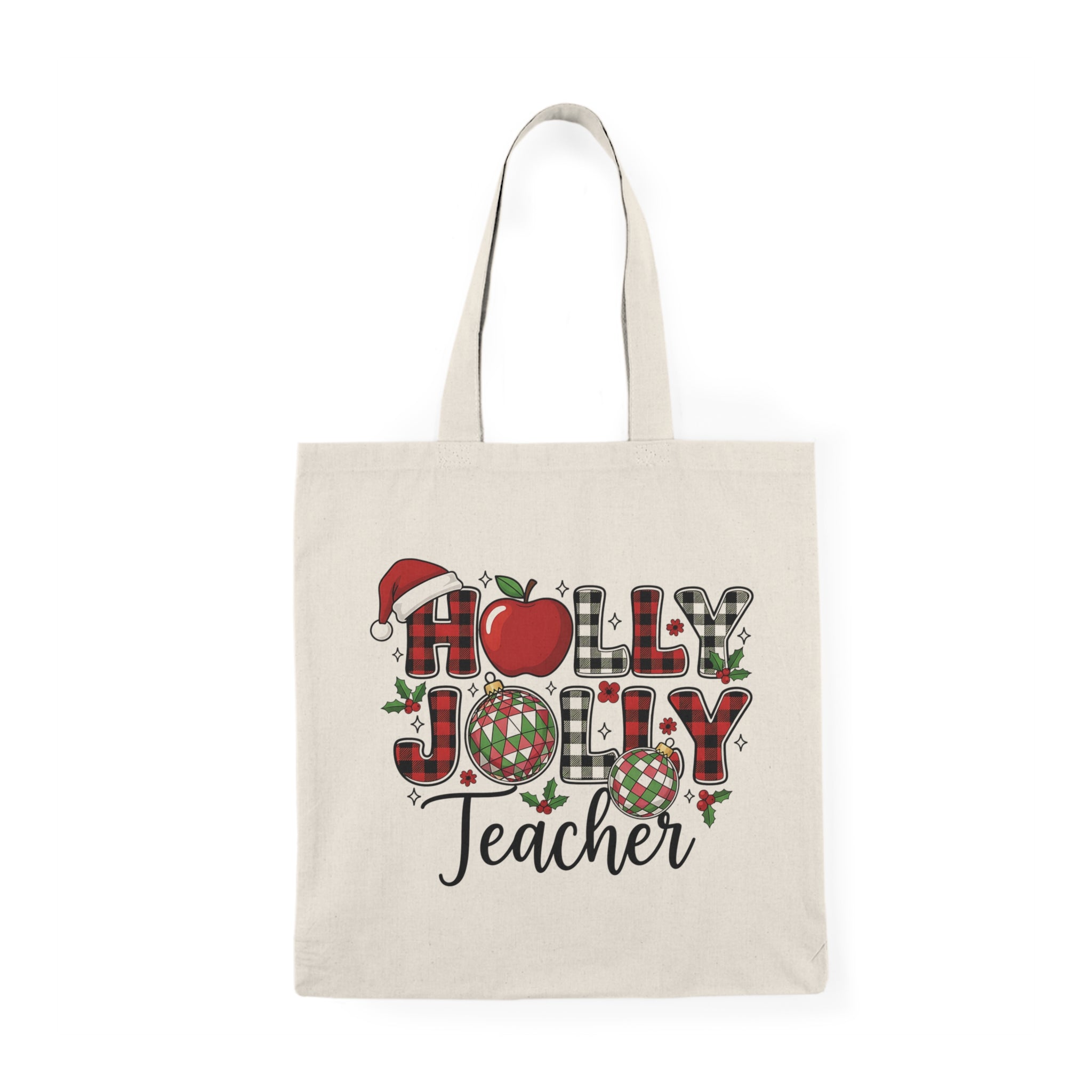 Holly Jolly Teacher Tote Bag, Gift for Teacher