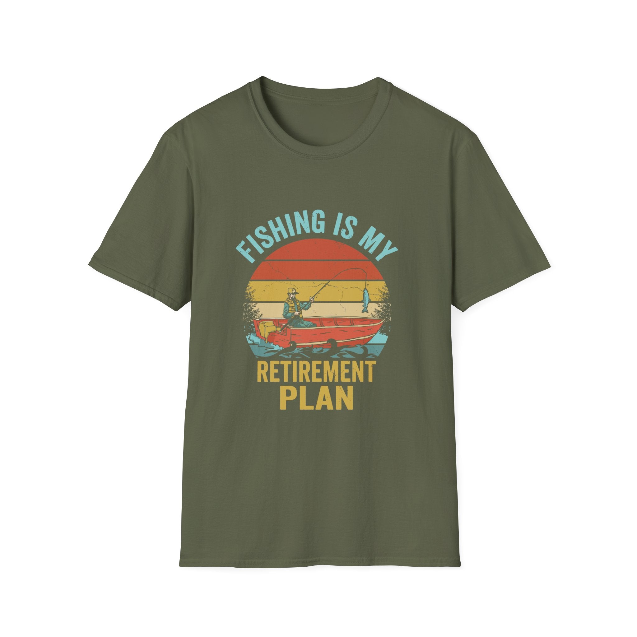 Fishing Is My Retirement Plan T-Shirt — Vintage Boat Fishing Tee for Retirees & Anglers
