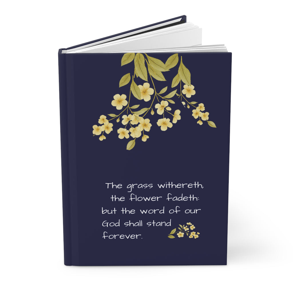 Navy Blue Elegant Hardcover Notebook, Floral Inspirational Journal - Gift for everyone, Prayer Journal, Graduation Gift, Bible Study Tools