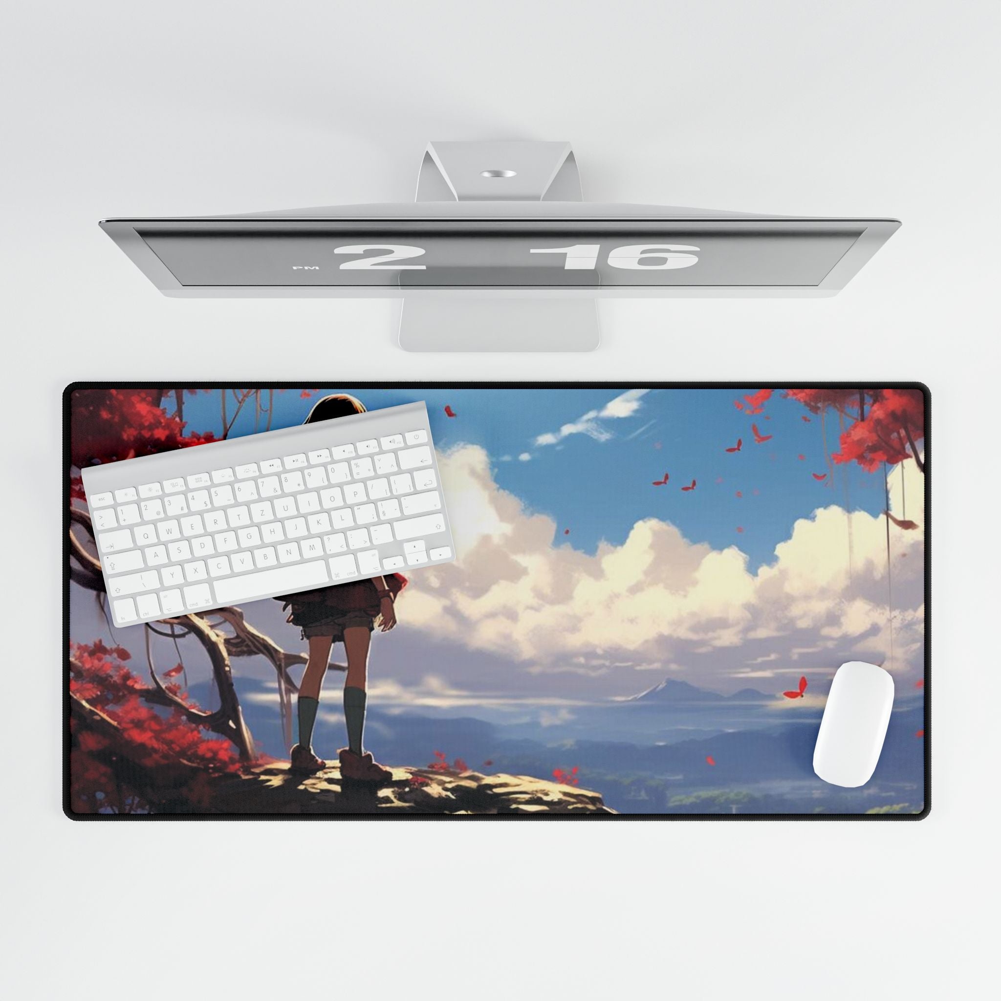 Anime Landscape Large Mouse Pad,   Scenic Gaming Keyboard Mouse Pad, Computer Keyboard Mat