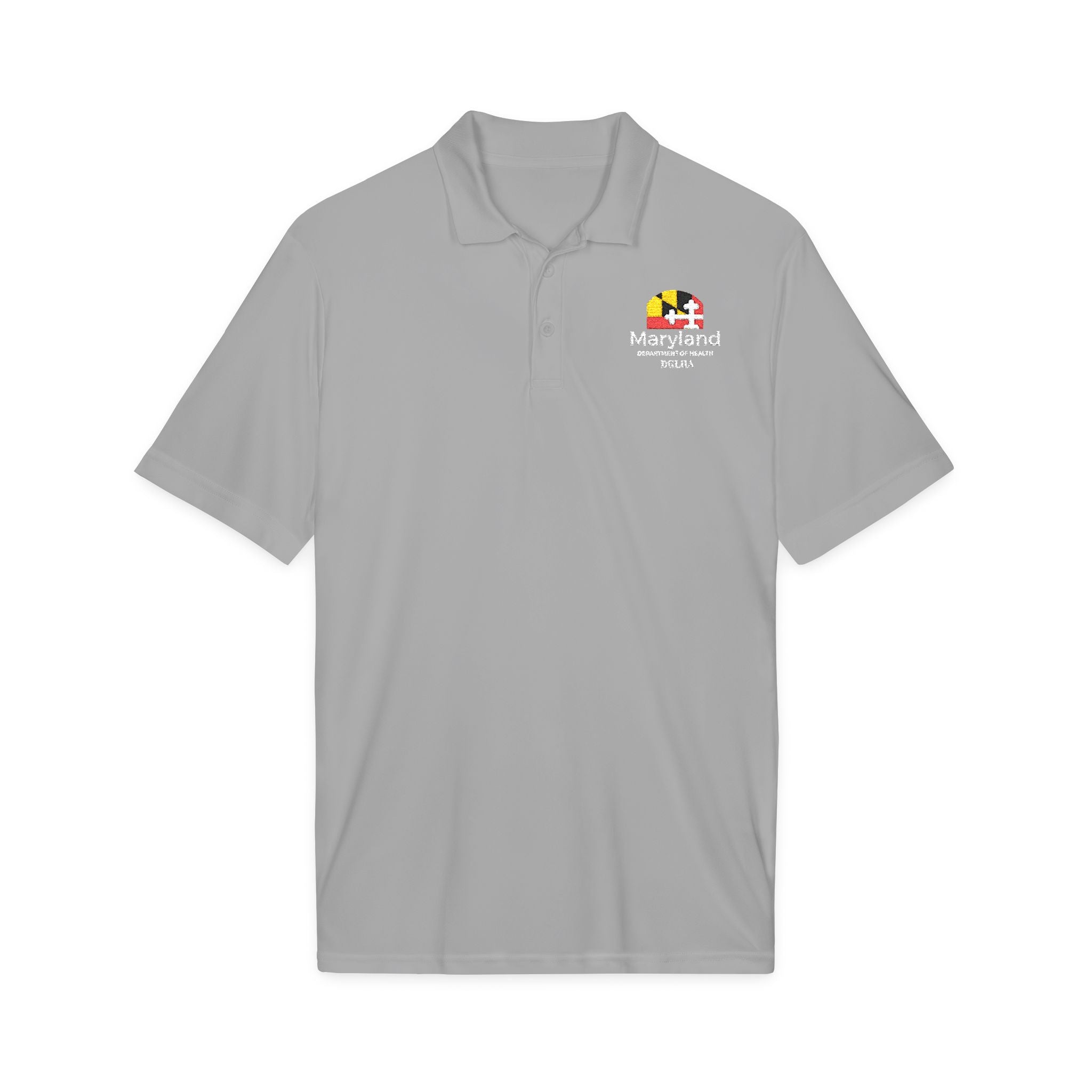 Maryland Flag Logo Polo Shirt — 'Maryland' Text Embroidered Chest