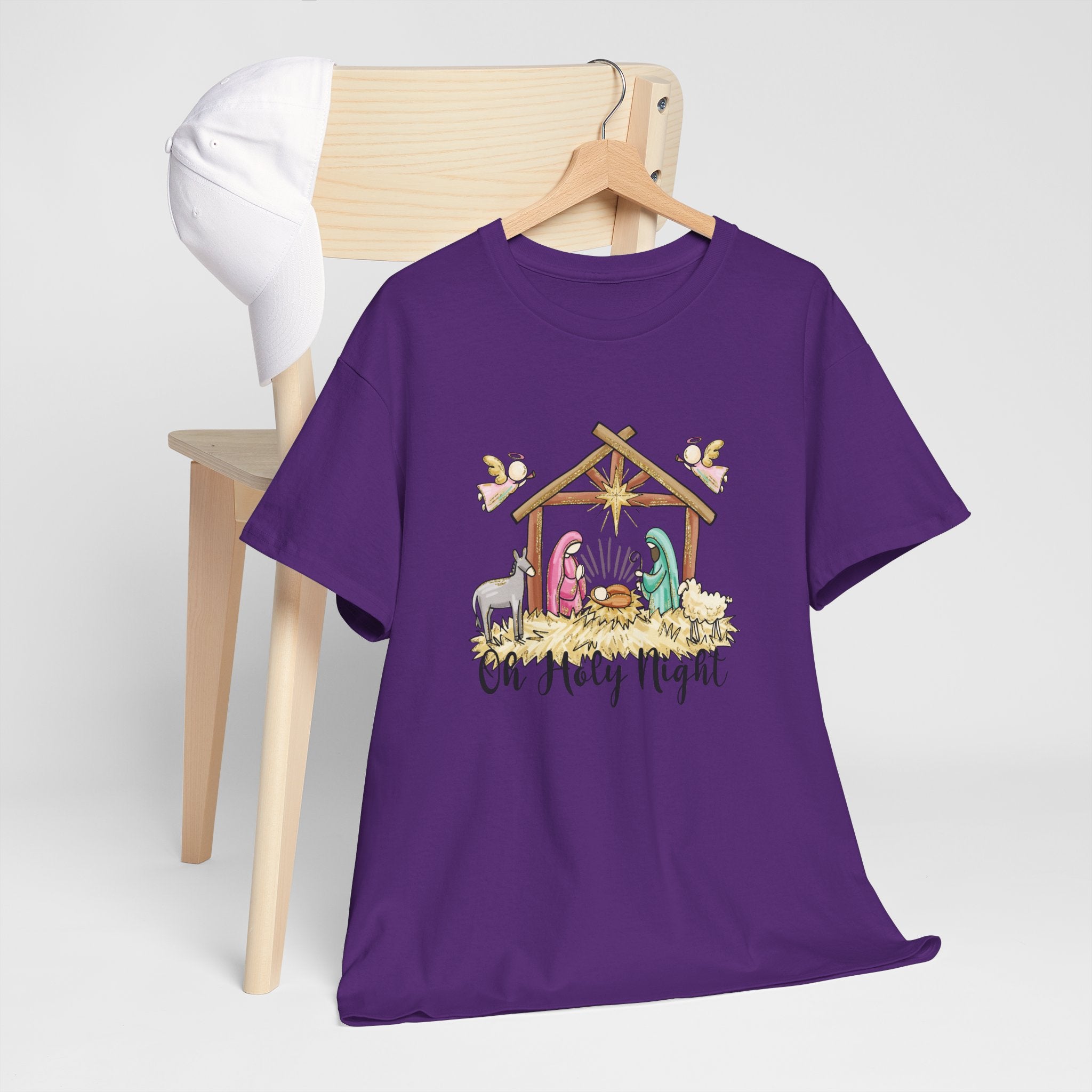 Oh Holy Night Nativity T-Shirt,  Christian Christmas Shirt, Religious Holiday Tee, Gifts for Her