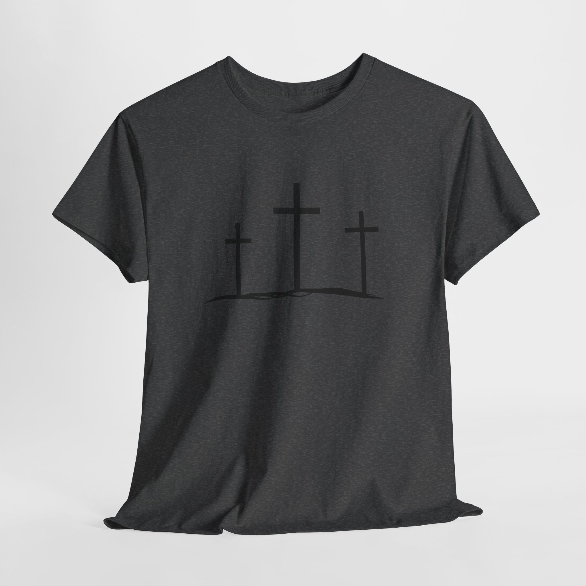 Christian Crosses T‑Shirt — Three Crosses Faith Tee (Easter/Religious)