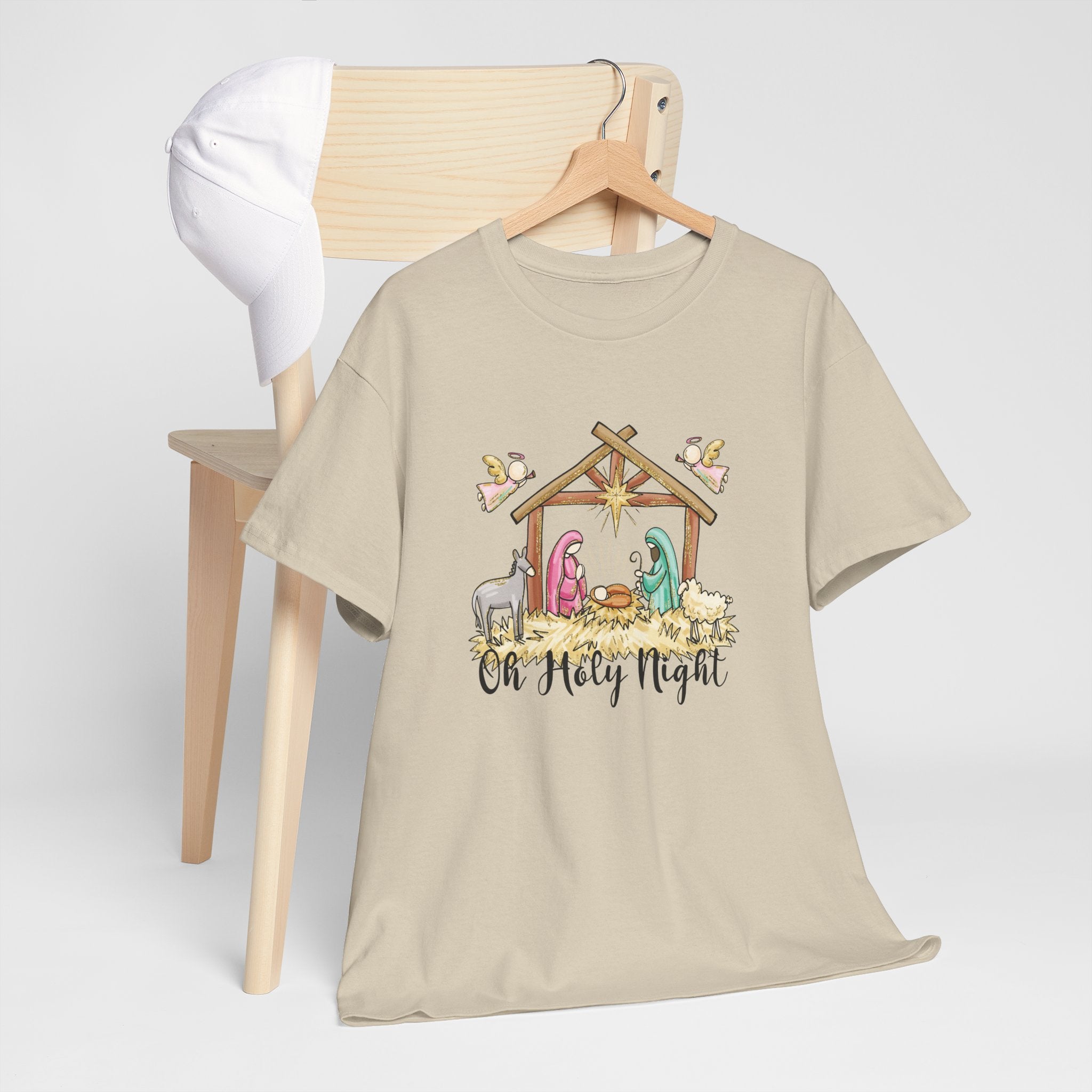 Oh Holy Night Nativity T-Shirt,  Christian Christmas Shirt, Religious Holiday Tee, Gifts for Her