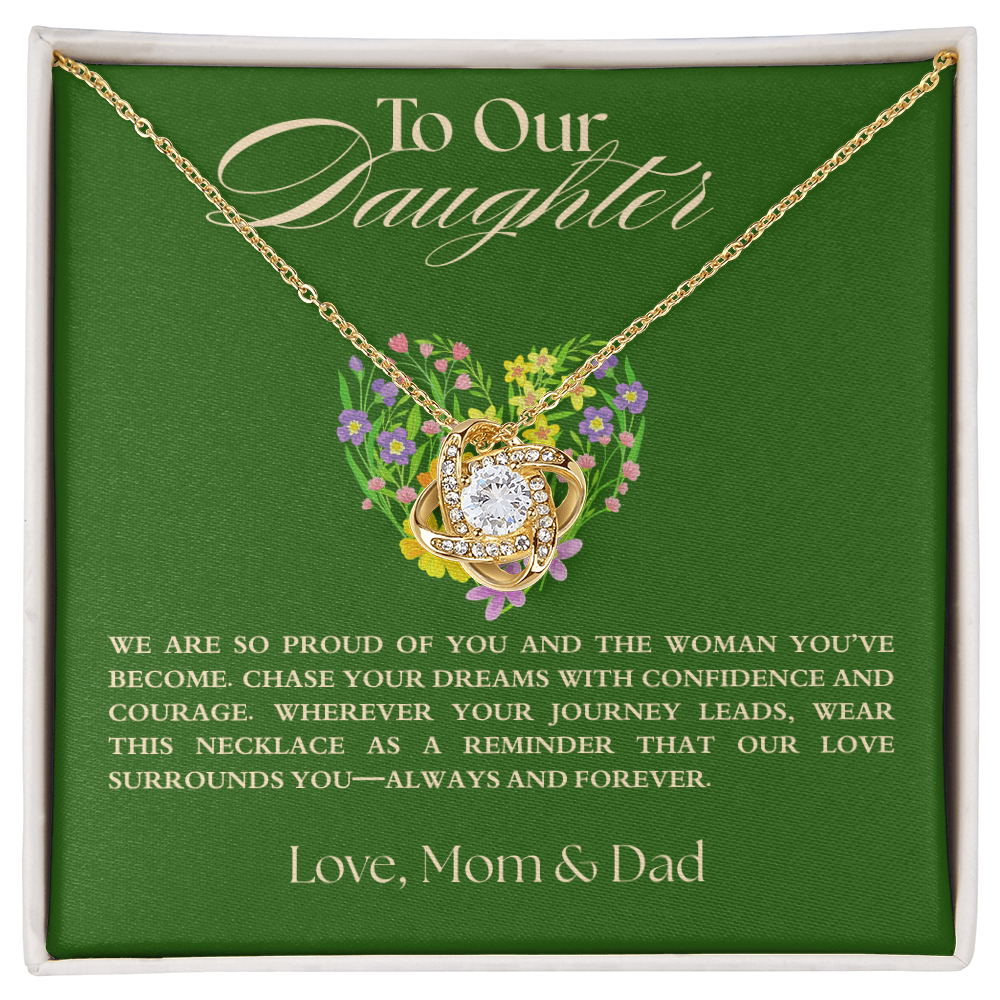 To My Daughter Necklace, Love Mom and Dad Necklace,  Achievement Gift from Parents