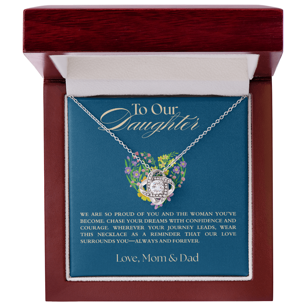To My Daughter Necklace, Love Mom and Dad Necklace,  Achievement Gift from Parents