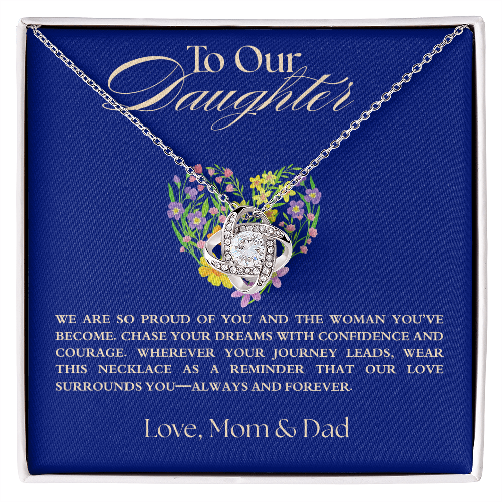 To My Daughter Necklace, Love Mom and Dad Necklace,  Achievement Gift from Parents