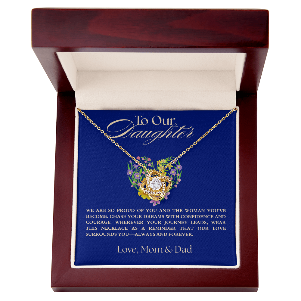 To My Daughter Necklace, Love Mom and Dad Necklace,  Achievement Gift from Parents