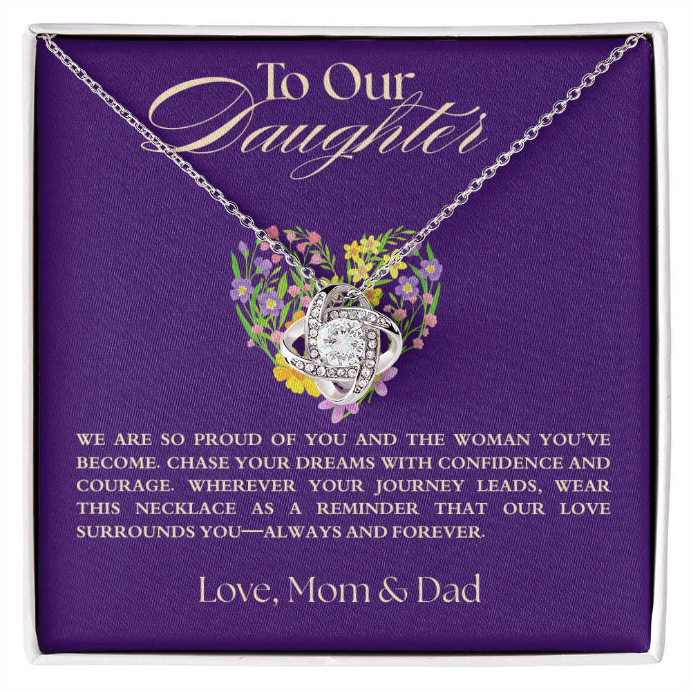 To My Daughter Necklace, Love Mom and Dad Necklace,  Achievement Gift from Parents