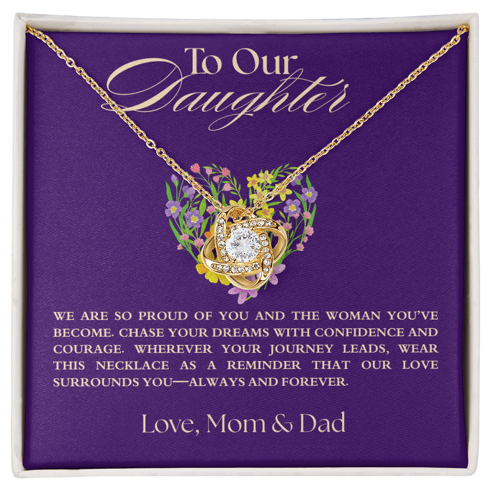 To My Daughter Necklace, Love Mom and Dad Necklace,  Achievement Gift from Parents