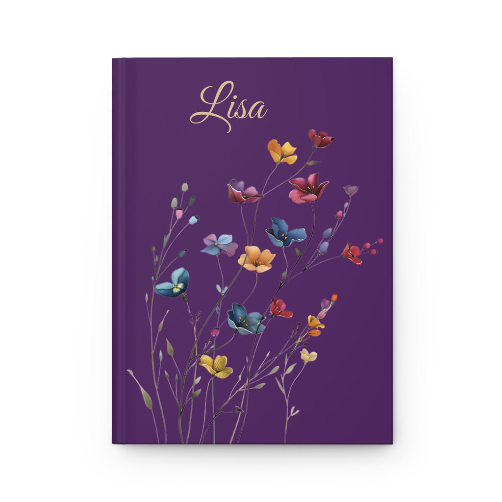 Personalized Flower Notebook, Hardcover Notebook, Custom Name Diary ,  Journal Personalized Hardcover Journal, Gifts  For Women,  Mothers Day Gifts