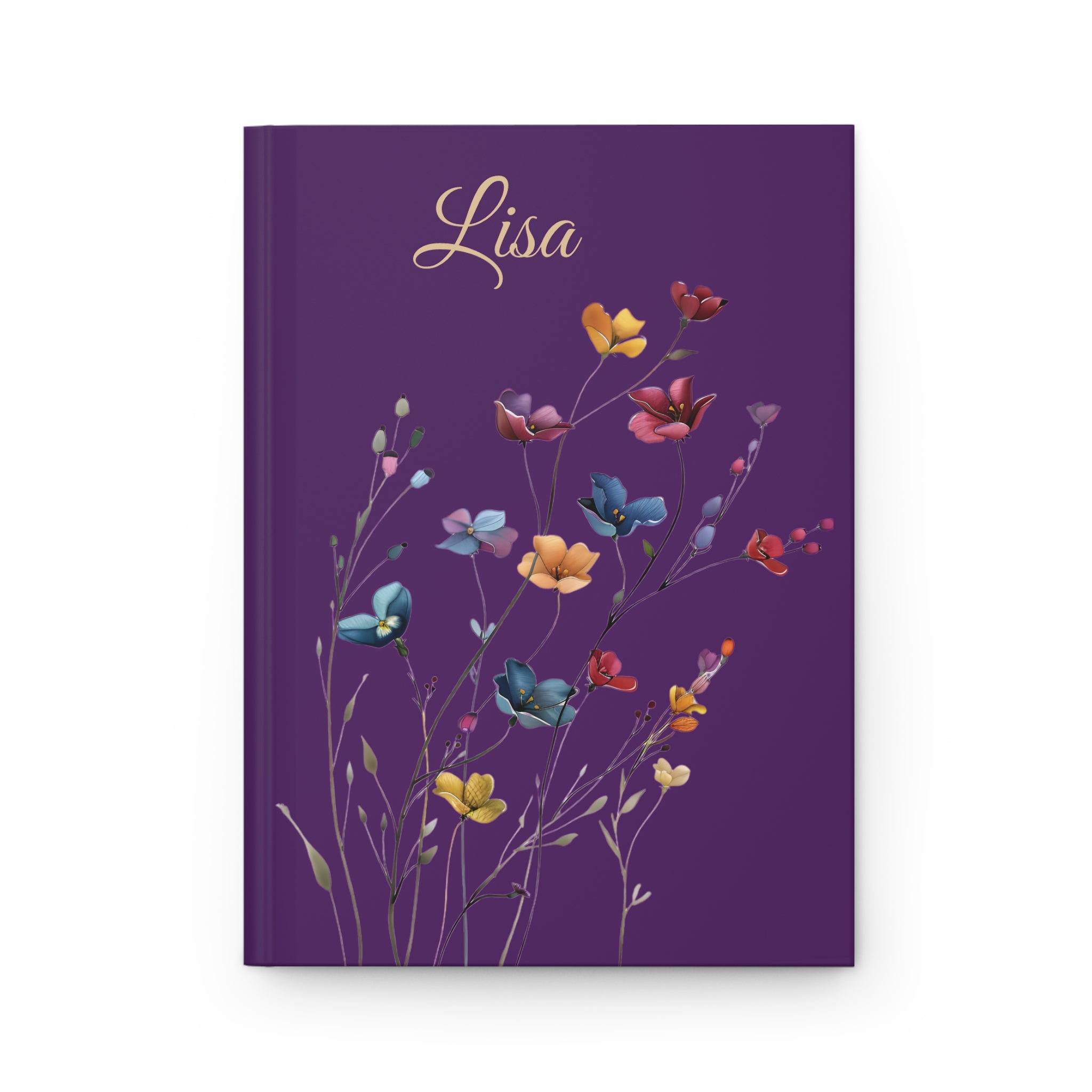 Personalized Flower Notebook, Hardcover Notebook, Custom Name Diary ,  Journal Personalized Hardcover Journal, Gifts  For Women,  Mothers Day Gifts