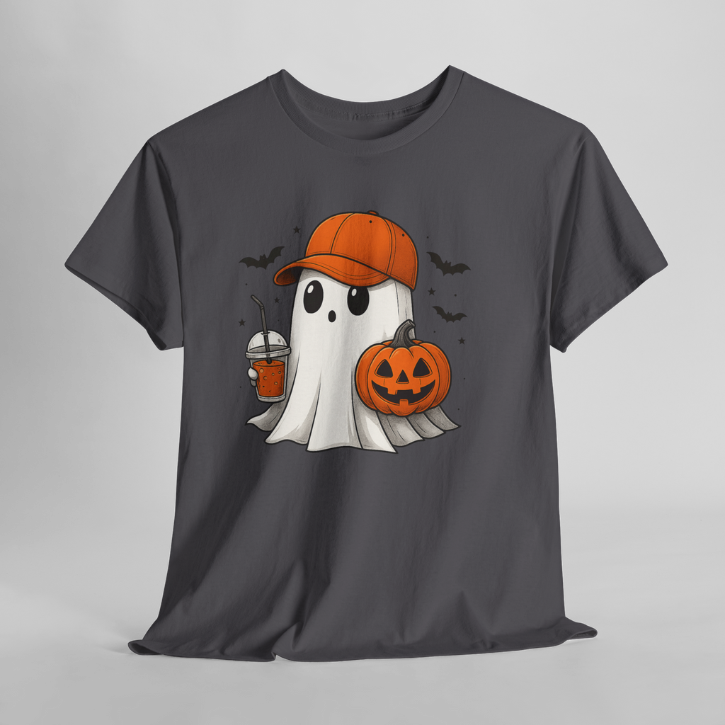 Halloween Ghost Tee - Unisex Heavy Cotton Shirt for Spooky Season, Casual Wear, Halloween Party Outfit, Fall Fashion, Gift Idea