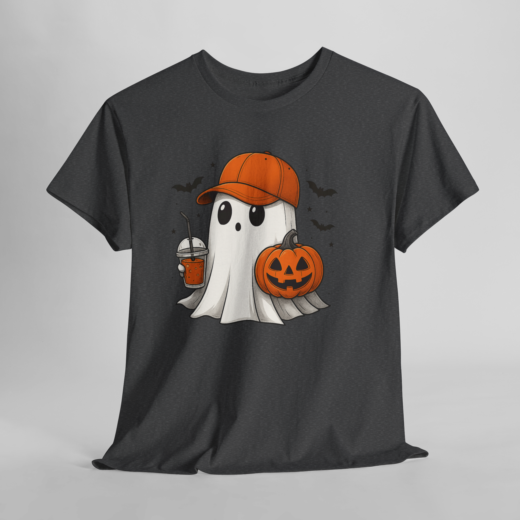 Halloween Ghost Tee - Unisex Heavy Cotton Shirt for Spooky Season, Casual Wear, Halloween Party Outfit, Fall Fashion, Gift Idea