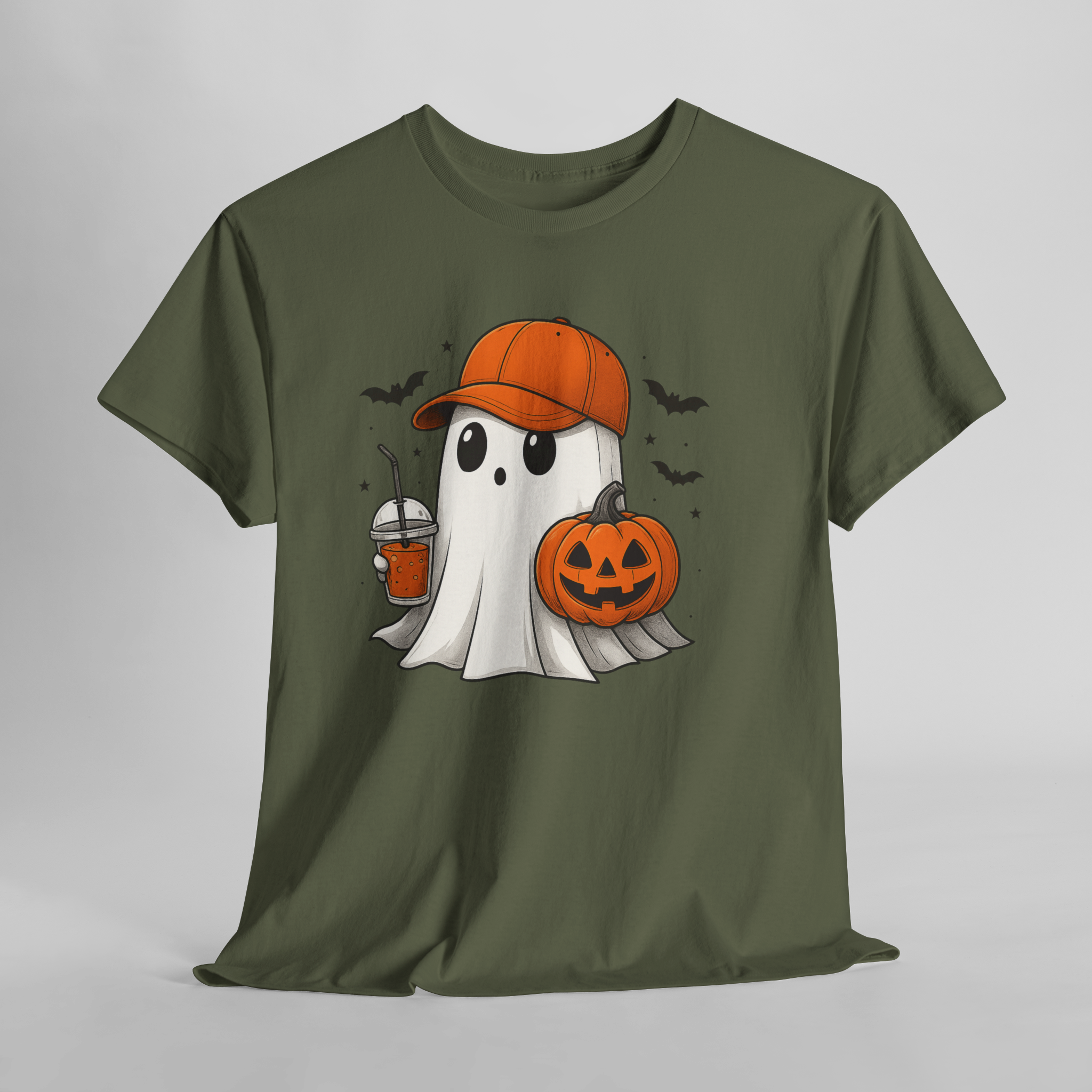 Halloween Ghost Tee - Unisex Heavy Cotton Shirt for Spooky Season, Casual Wear, Halloween Party Outfit, Fall Fashion, Gift Idea