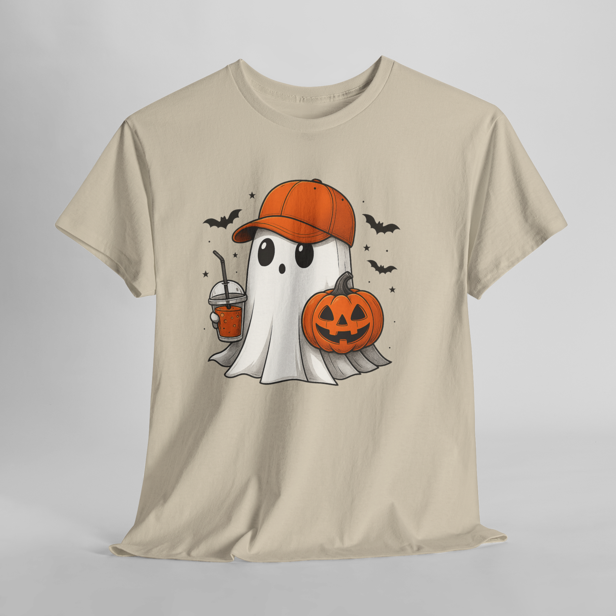 Halloween Ghost Tee - Unisex Heavy Cotton Shirt for Spooky Season, Casual Wear, Halloween Party Outfit, Fall Fashion, Gift Idea