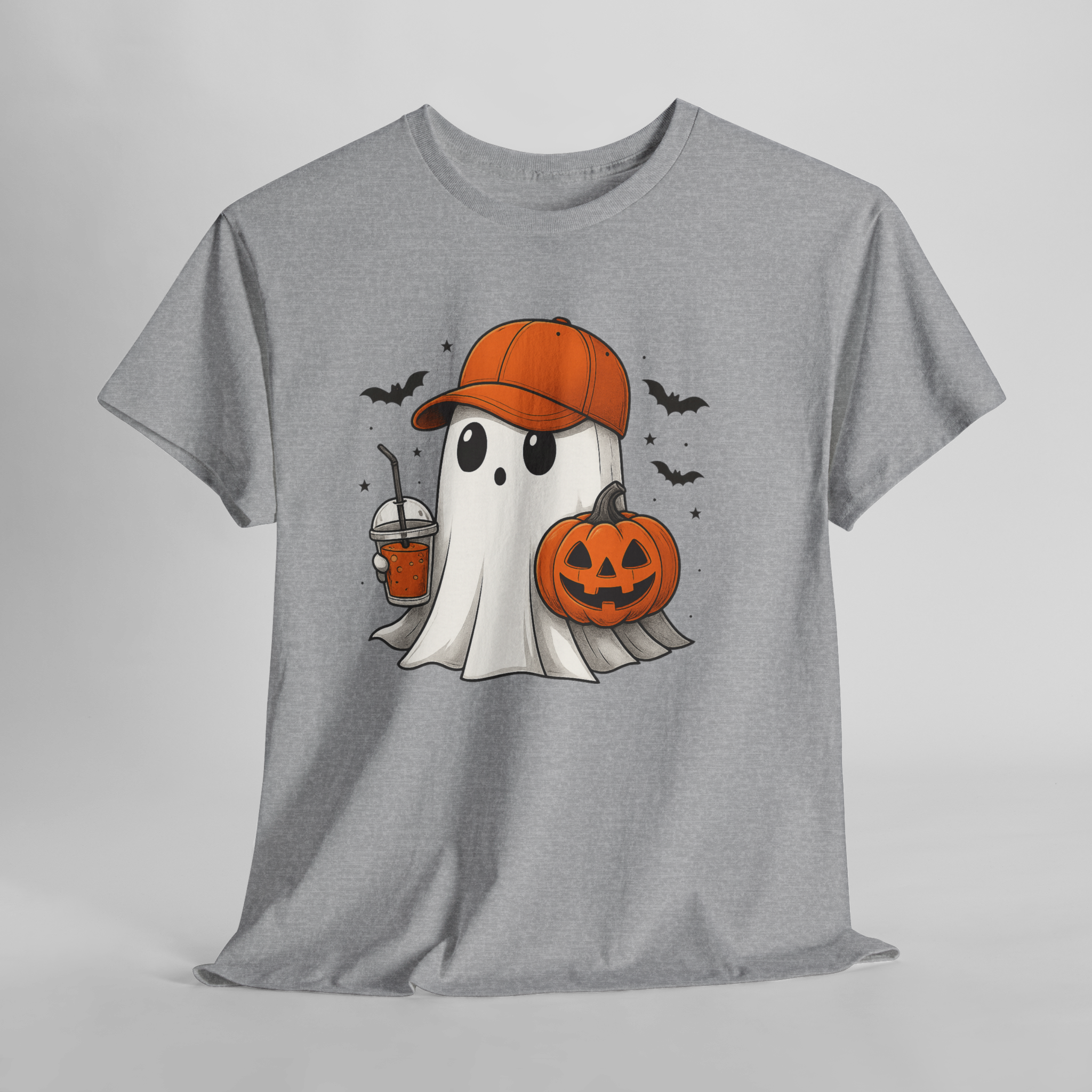 Halloween Ghost Tee - Unisex Heavy Cotton Shirt for Spooky Season, Casual Wear, Halloween Party Outfit, Fall Fashion, Gift Idea