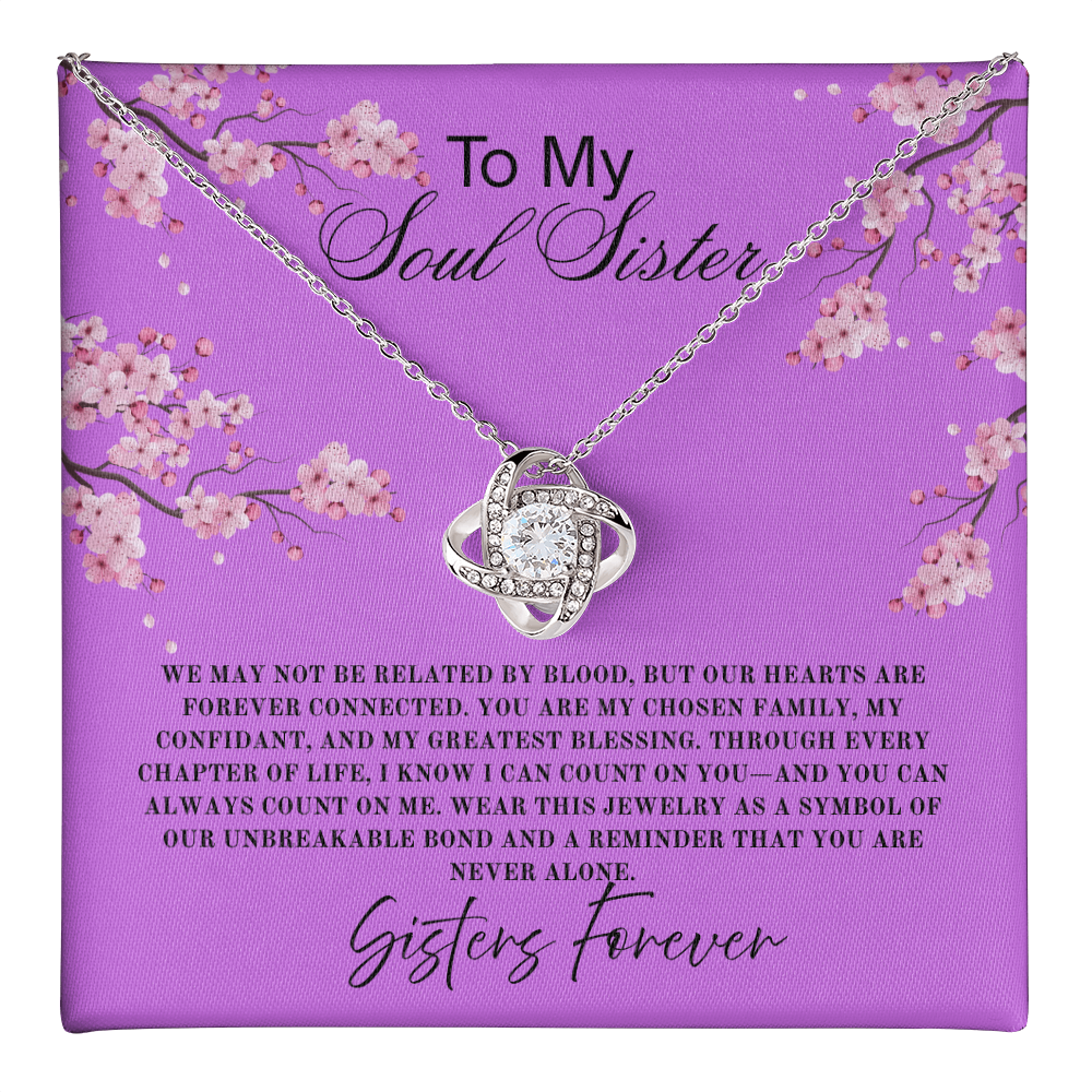 To My Soul Sister Necklace, Gift for Sister