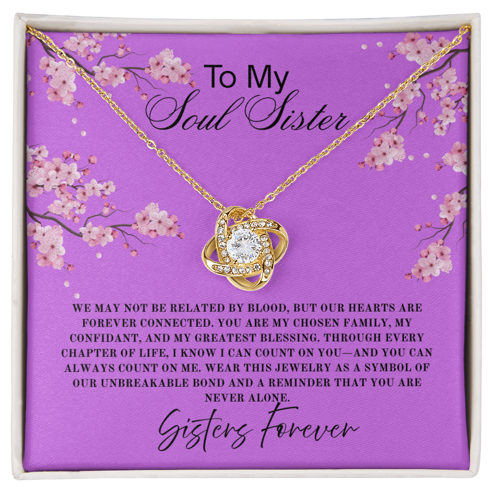 To My Soul Sister Necklace, Gift for Sister