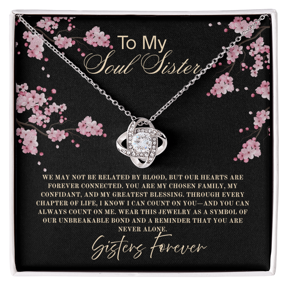 To My Soul Sister Necklace, Gift for Sister