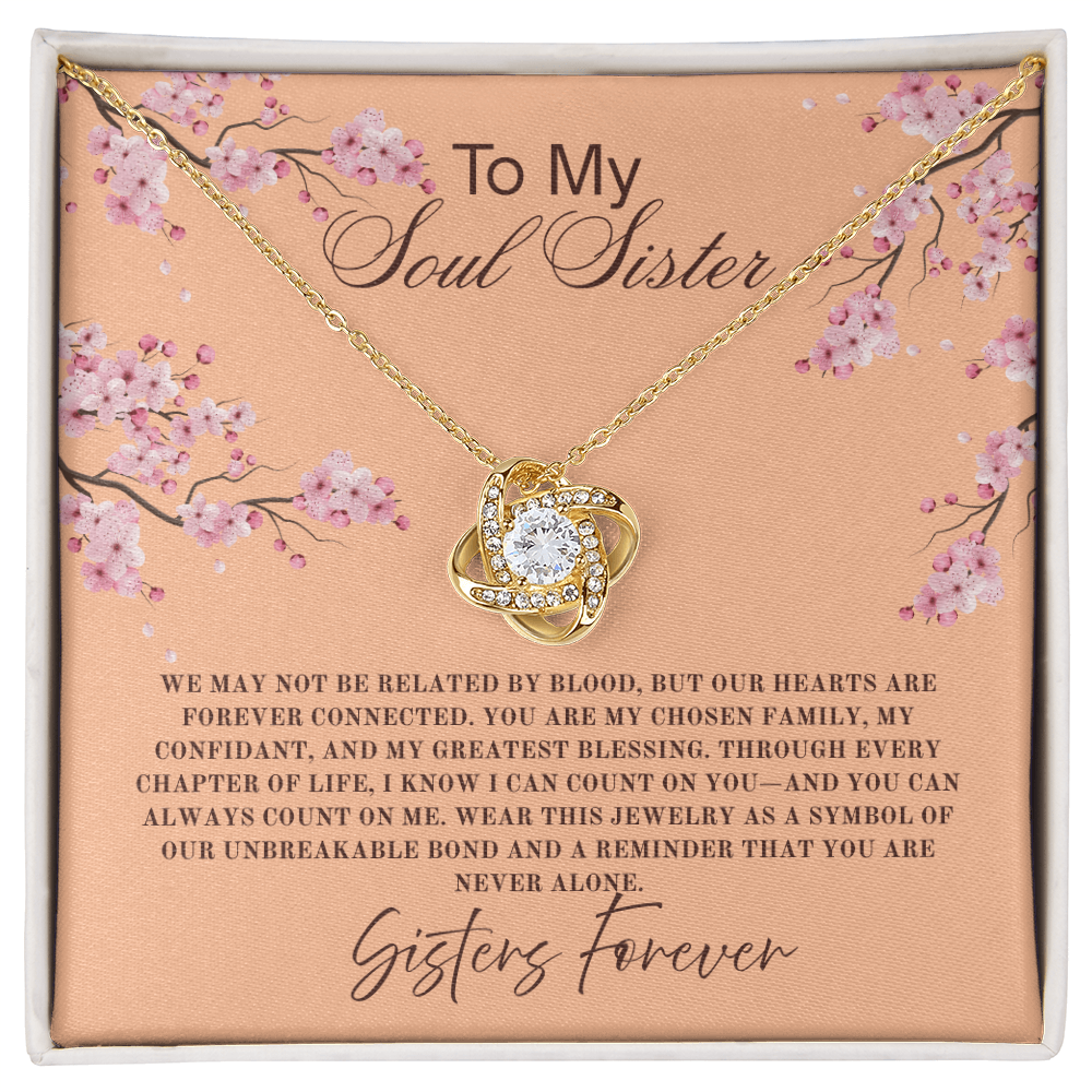 To My Soul Sister Necklace, Gift for Sister