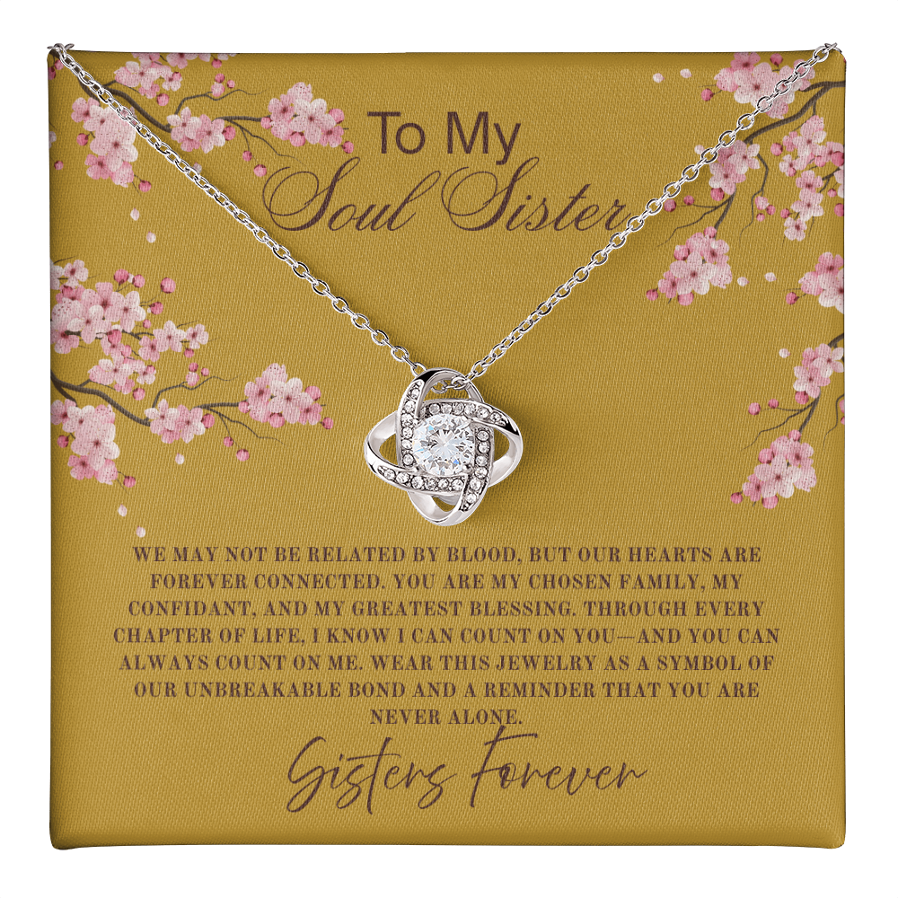 To My Soul Sister Necklace, Gift for Sister