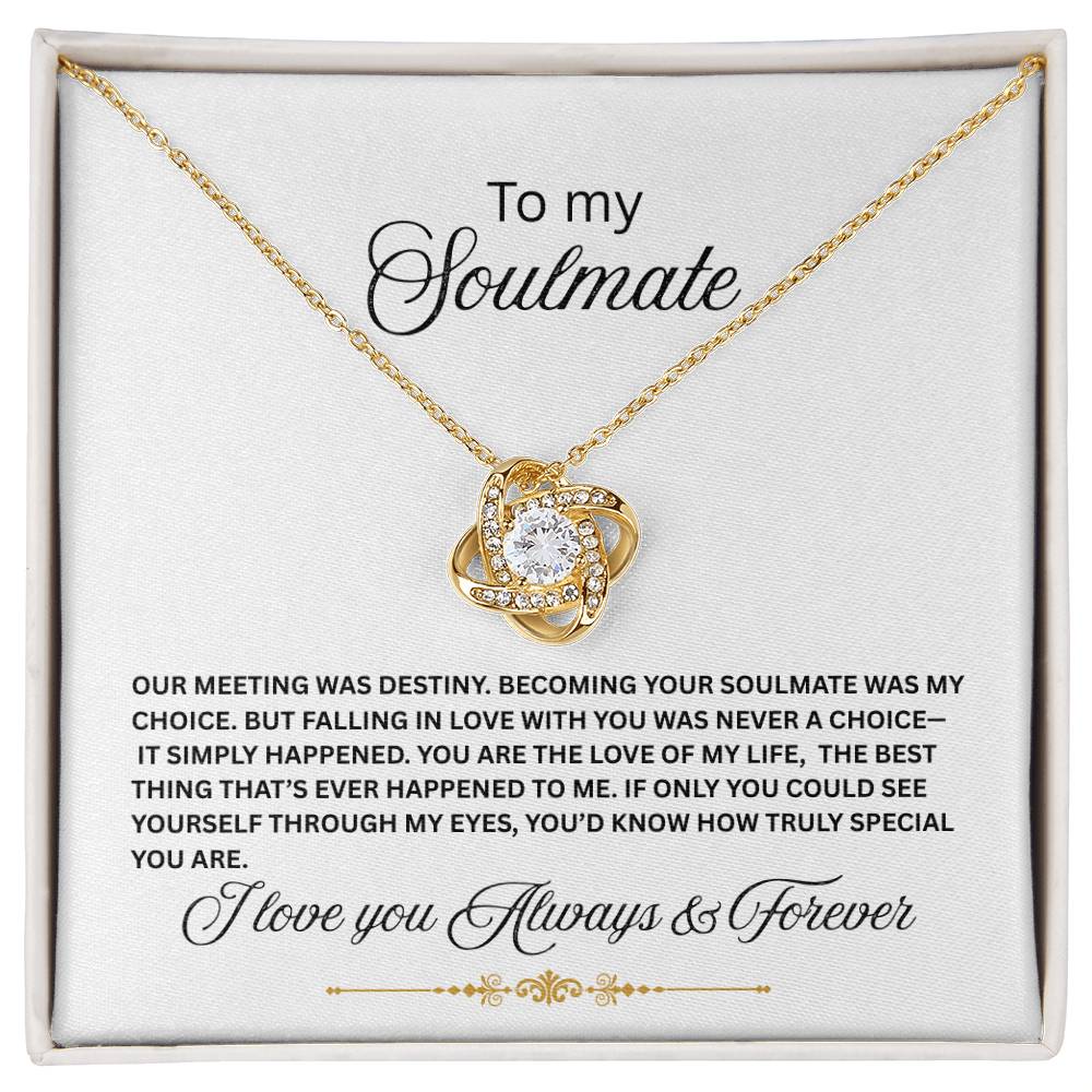 To My Soulmate Love Knot Necklace