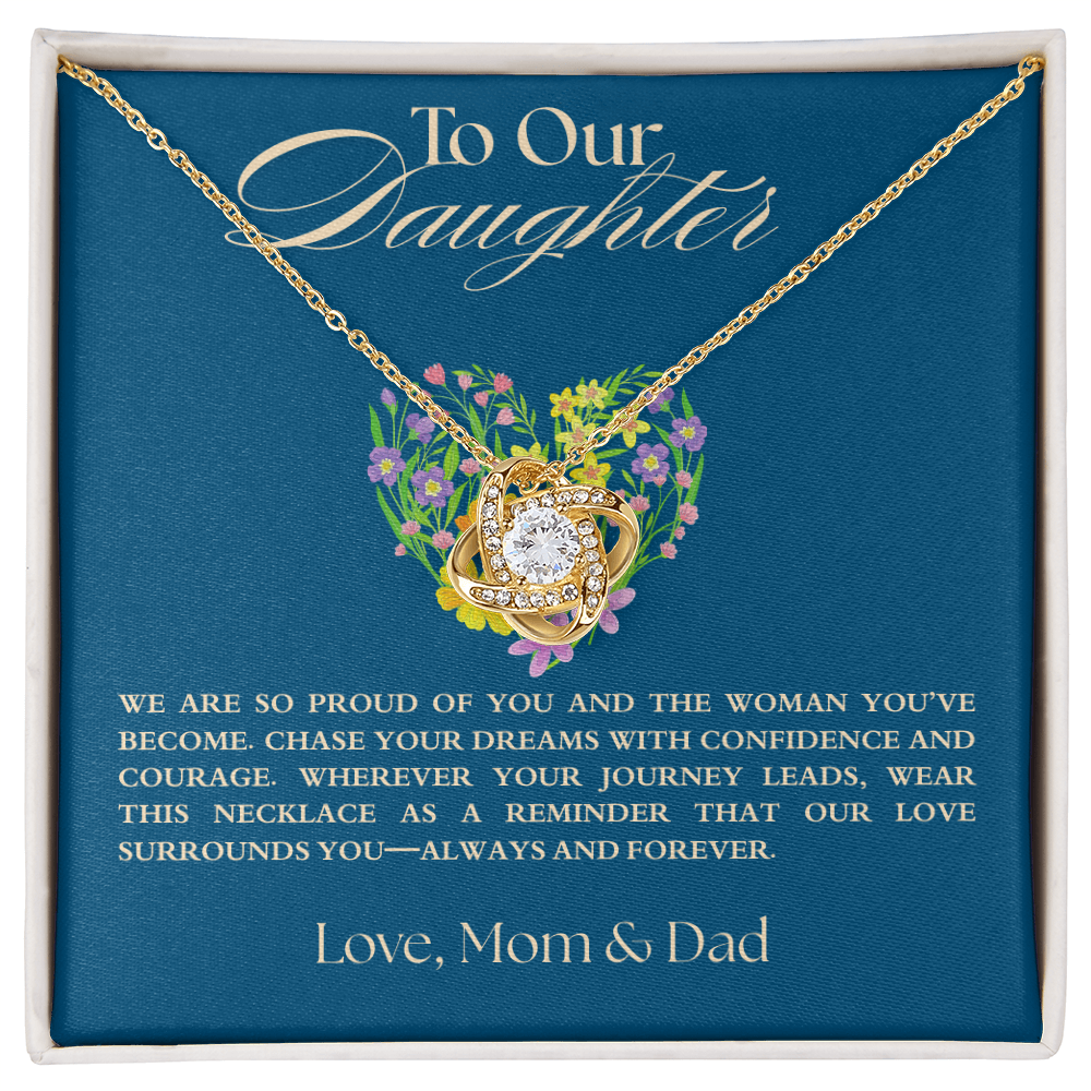 To Our Daughter Necklace, Love Mom & Dad