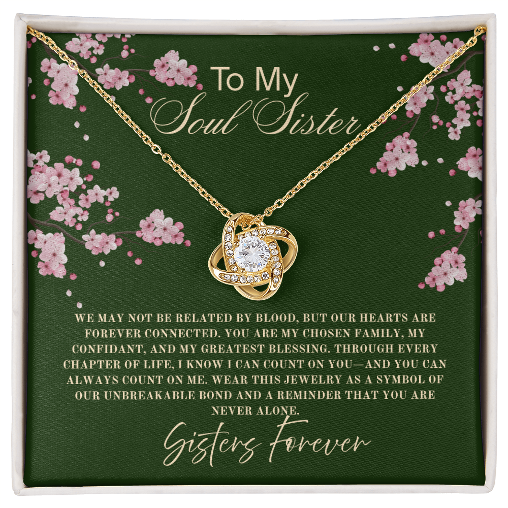To My Soul Sister Necklace, Gift for Sister