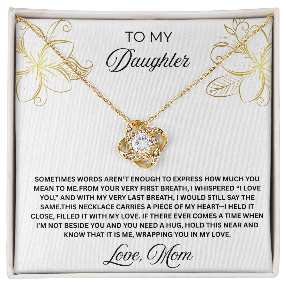 To My Daughter Love Knot Necklace