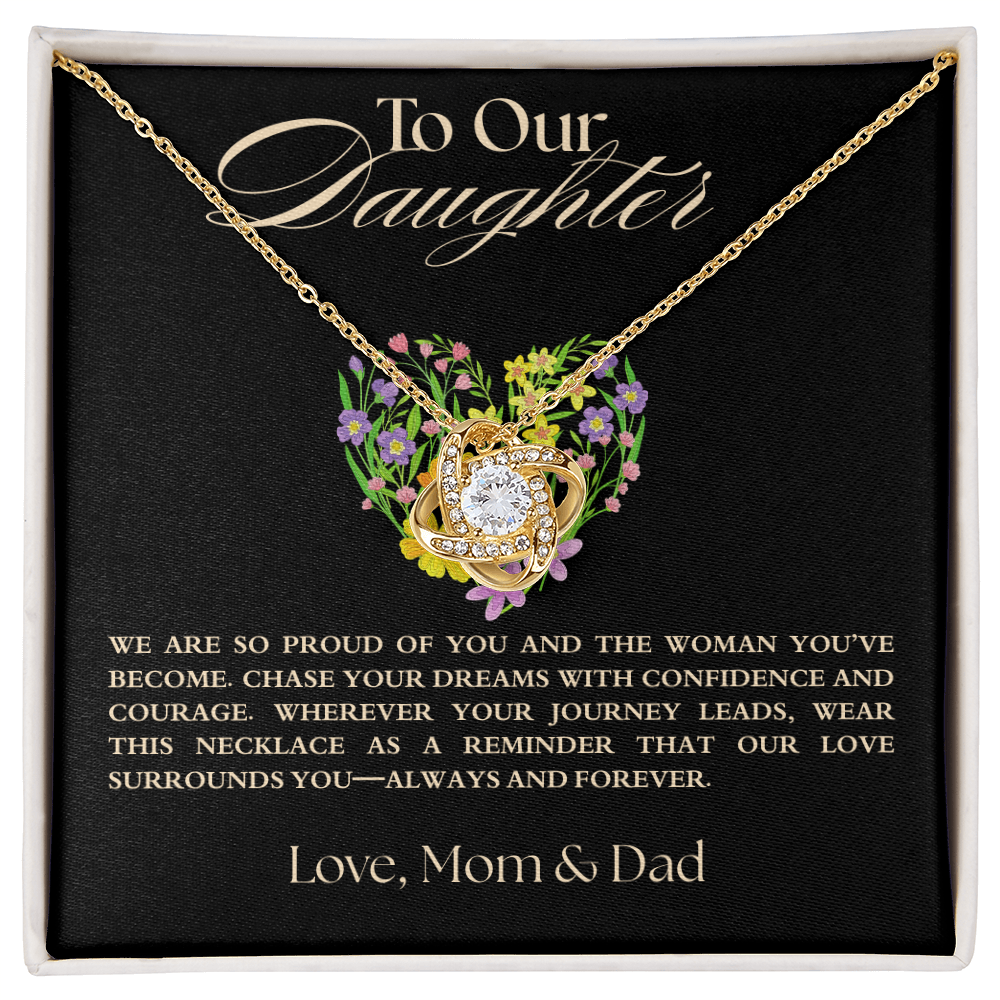 To My Daughter Necklace, Love Mom and Dad Necklace,  Achievement Gift from Parents