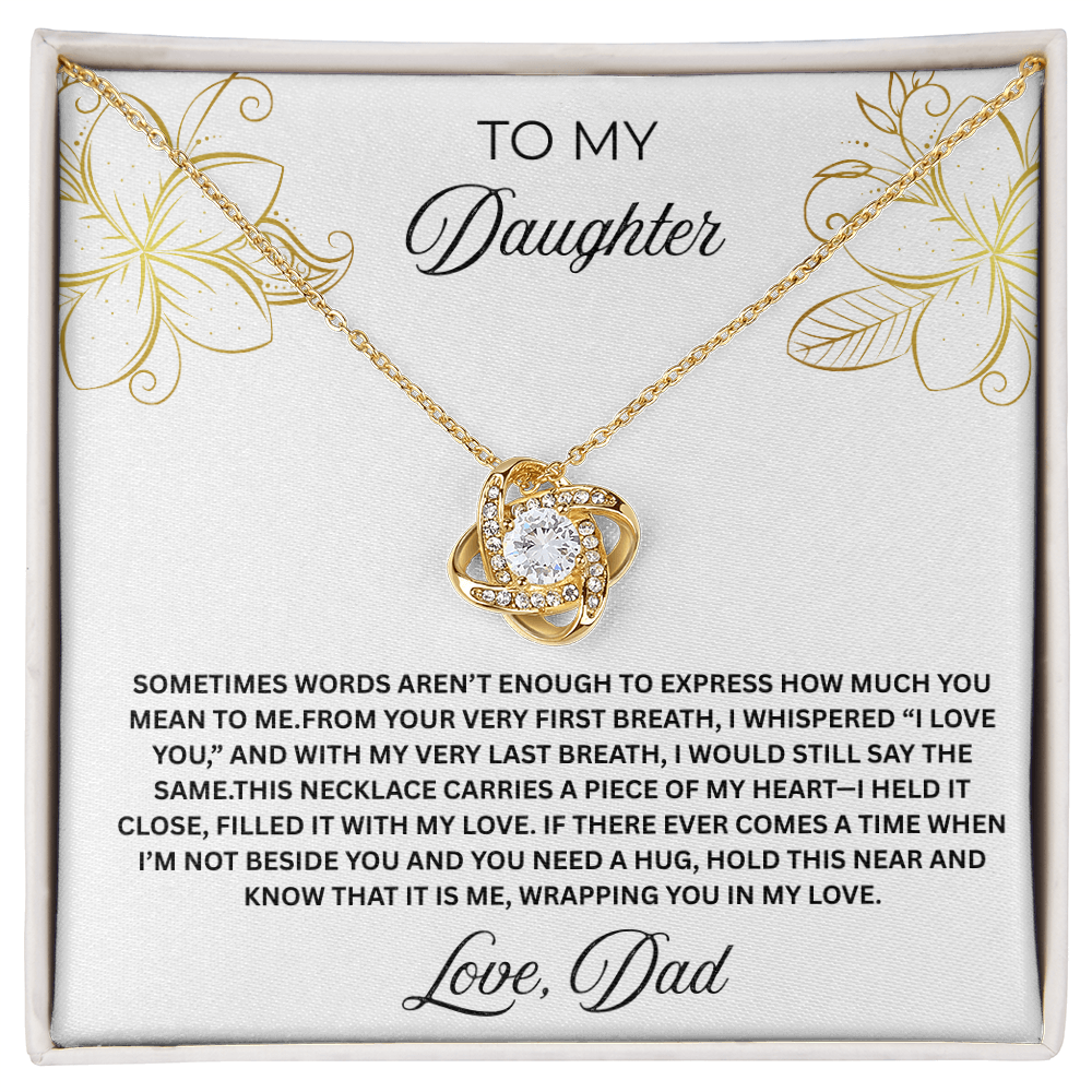 To My Daughter-Love Knot Necklace