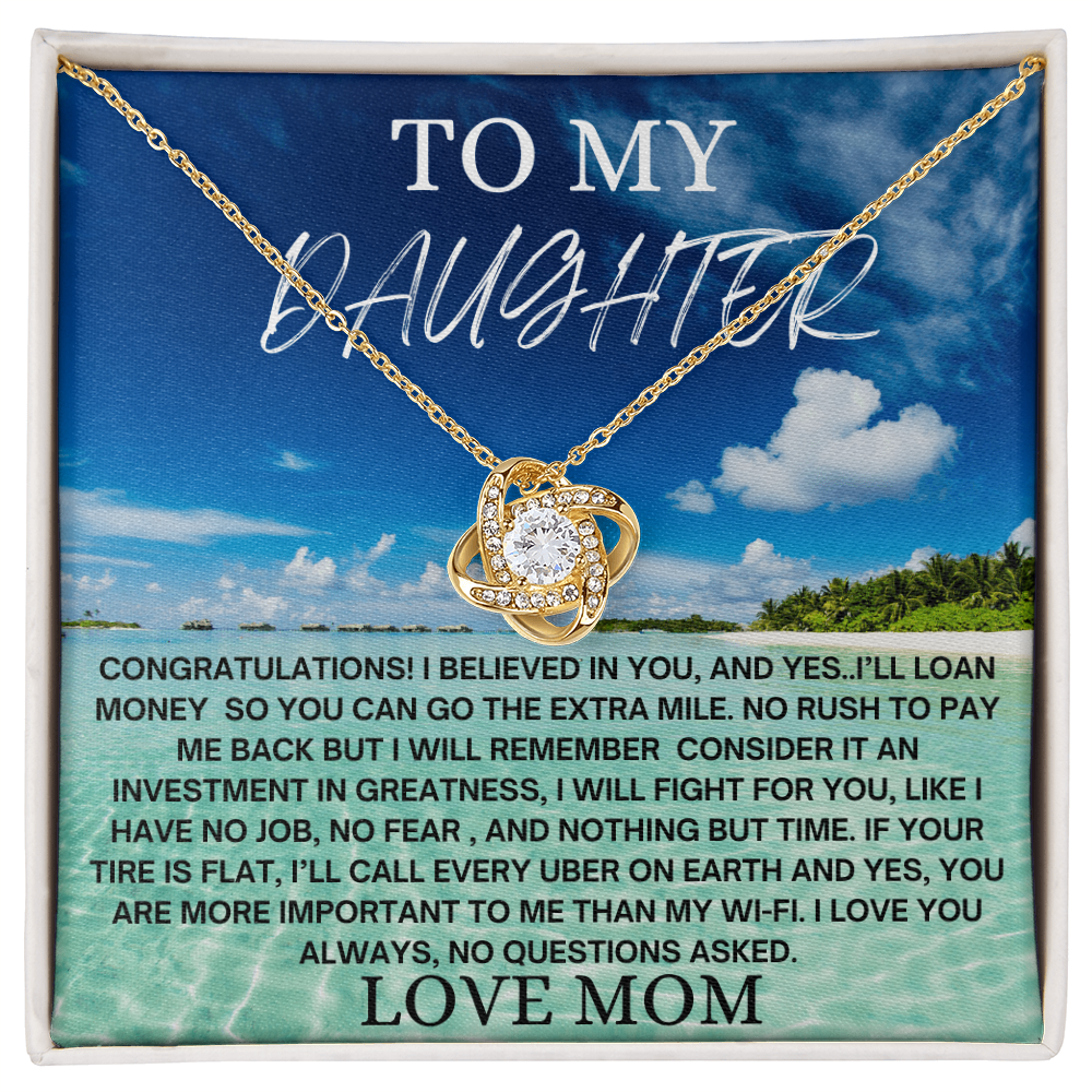 To My Daughter Necklace from Mom, Graduation Gift for Daughter, Love Mom Jewelry, Mother Daughter Necklace, Encouragement Gift, Birthday Keepsake