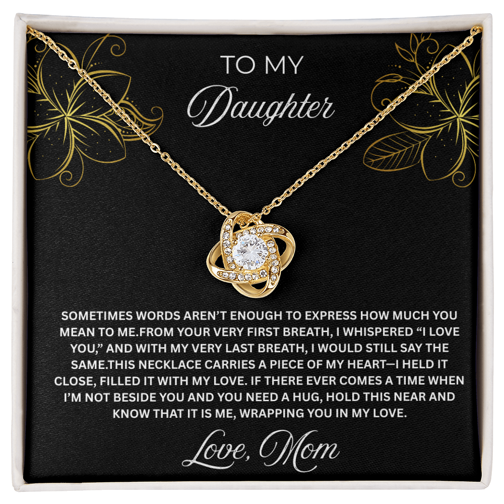 To My Daughter Love Knot Necklace