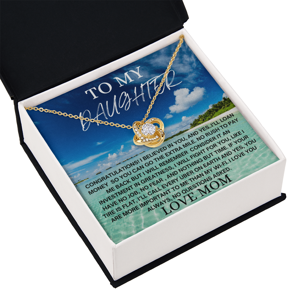 To My Daughter Necklace from Mom, Graduation Gift for Daughter, Love Mom Jewelry, Mother Daughter Necklace, Encouragement Gift, Birthday Keepsake