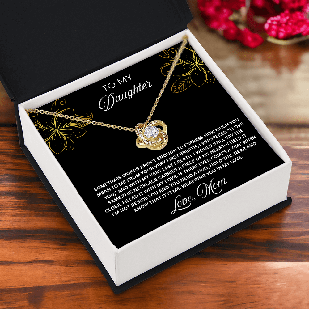 To My Daughter Love Knot Necklace